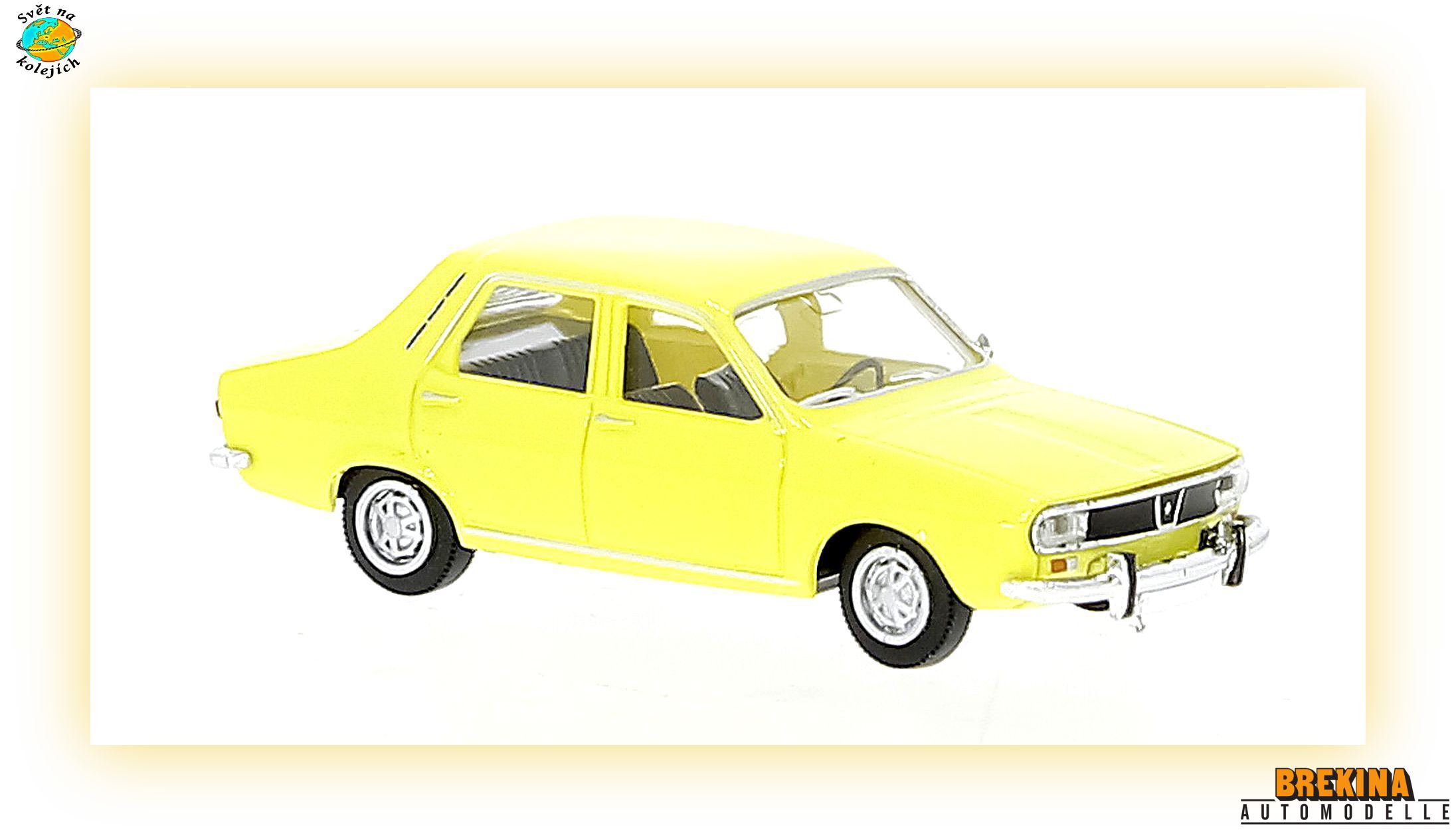 BREKINA 14525 HO - Renault R 12 TL, světle žlutá 1969