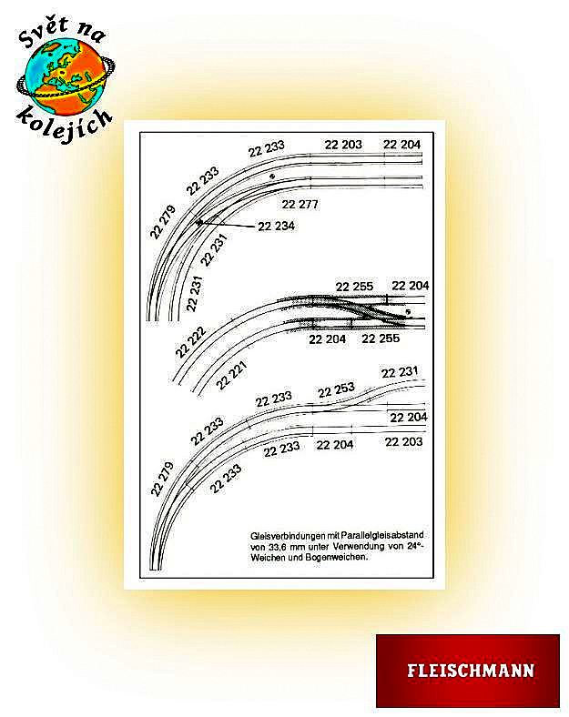 FLEISCHMANN 22233 N -  OBLOUKOVÁ KOLEJ 24°, R2=228,2 mm