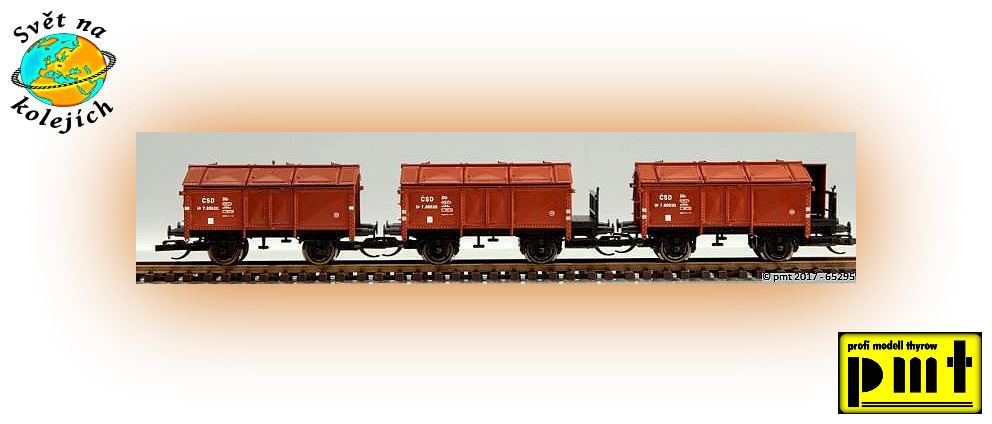 PMT 65295 TT - SET TŘI NÁKLADNÍCH VOZŮ S KLAPKAMI, ČSD