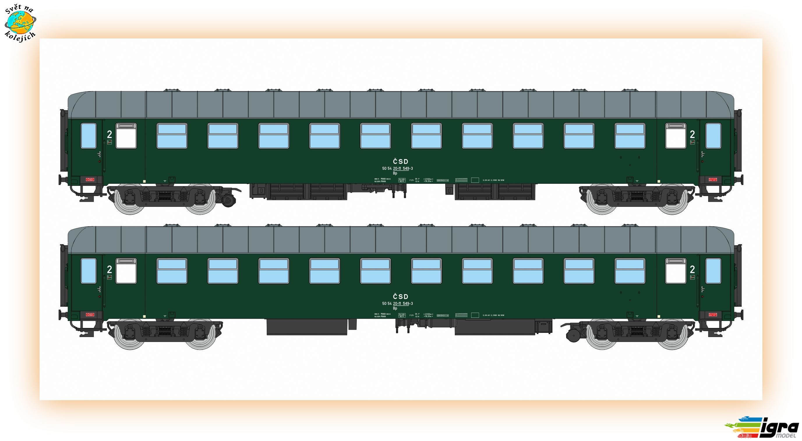 IGRA 97200026 TT - OSOBNÍ VŮZ Bp "PRAHA 1", ČSD OSVĚTLENÝ