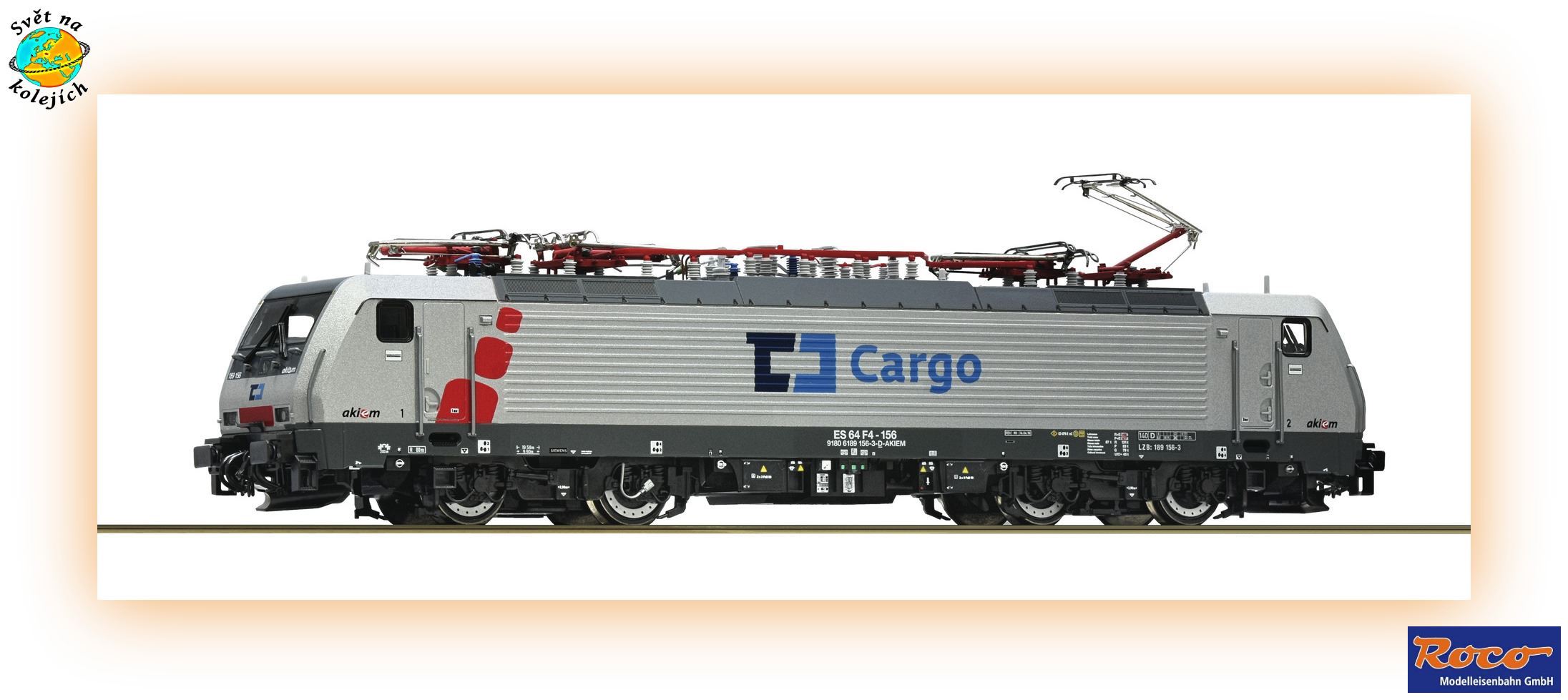 ROCO 7500202 H0 - ELEKTRICKÁ LOK. 189 156-3, Akiem/ČD Cargo 