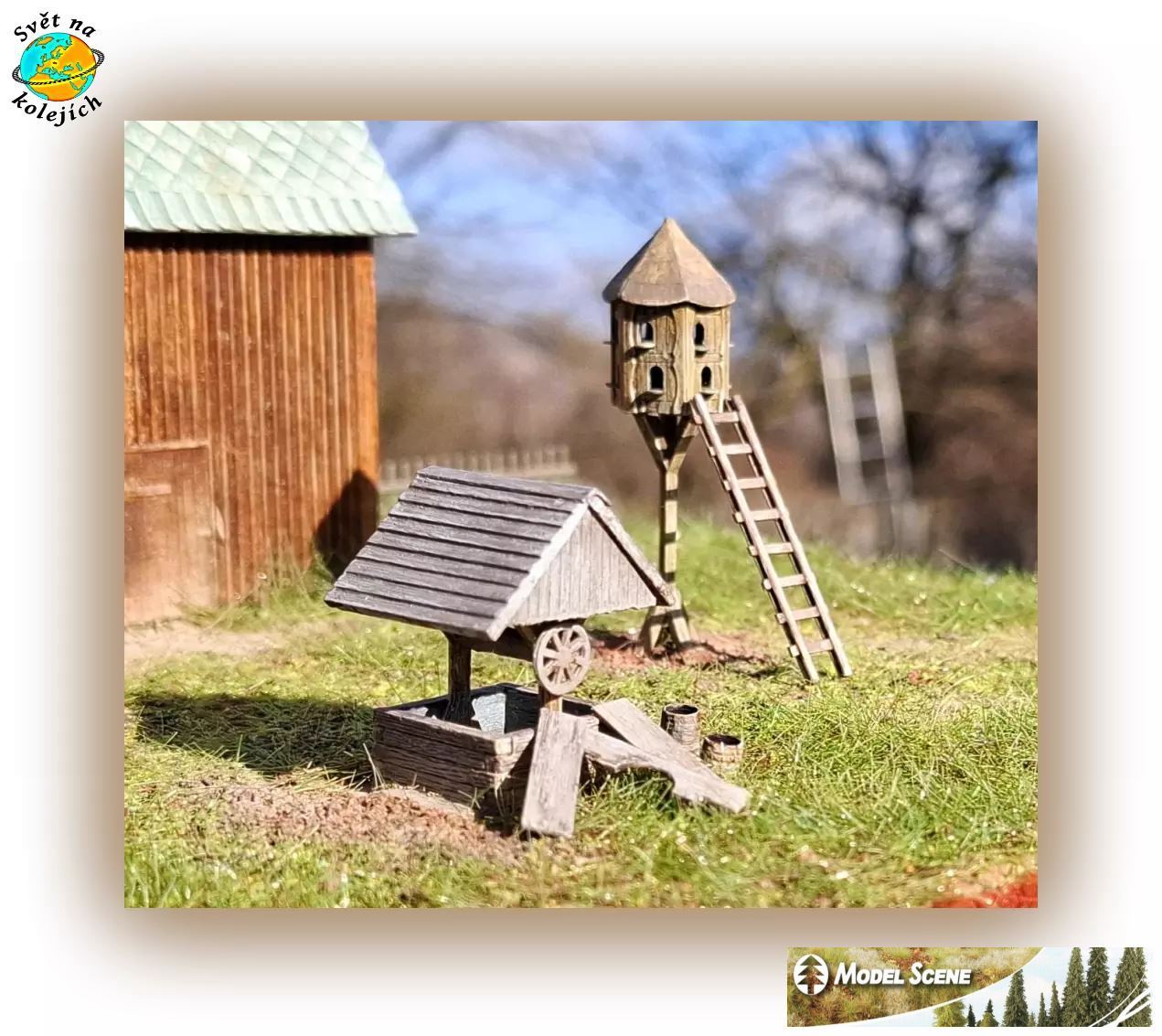 MODEL SCENE 91535 TT - VENKOVSKÁ STUDNA A HOLUBNÍK