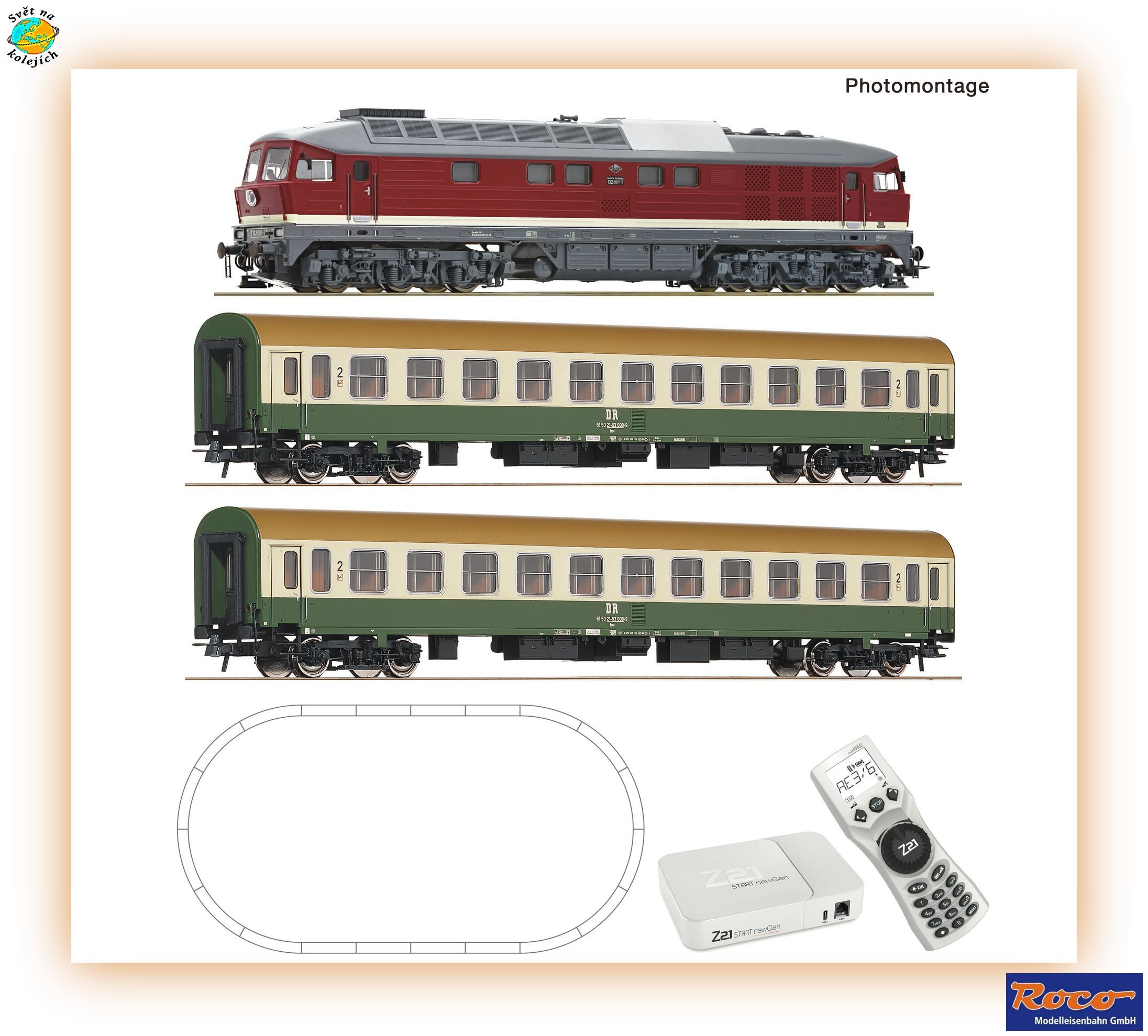 ROCO 5110019 H0 - DIGITÁLNÍ START SET "newGen" S DIESEL. LOK. BR 132, DR  "GEOLINE"
