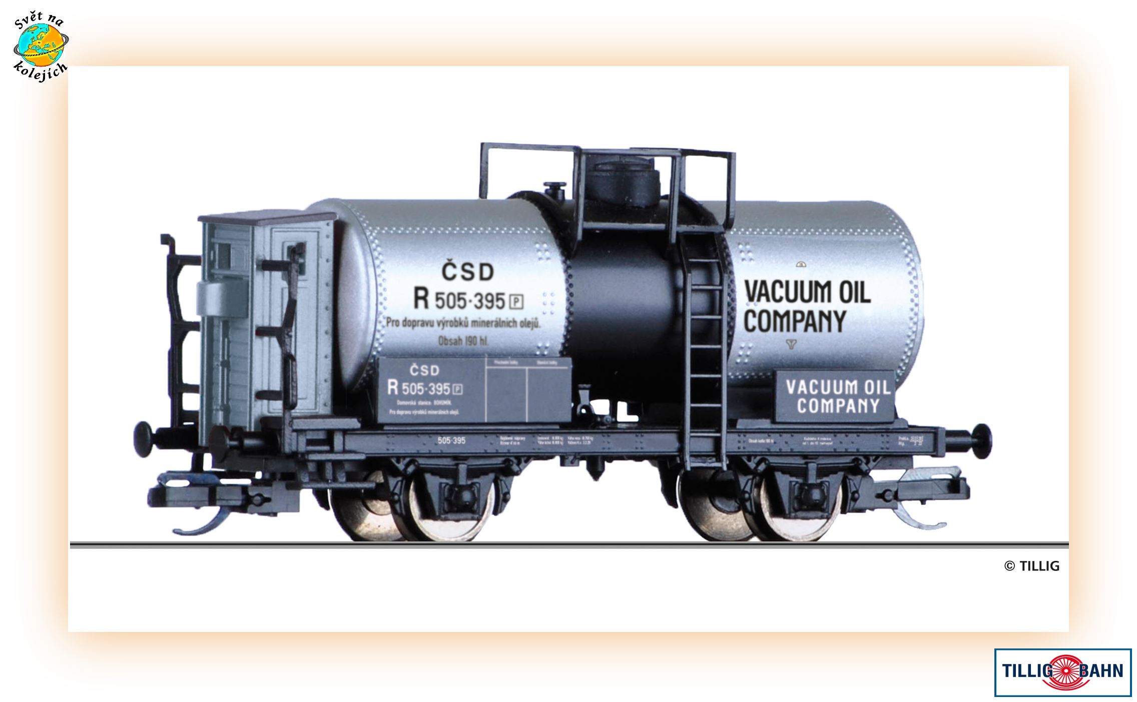 TILLIG 95869 TT - KOTLOVÝ VŮZ R "VACUUM OIL COMPANY", ČSD