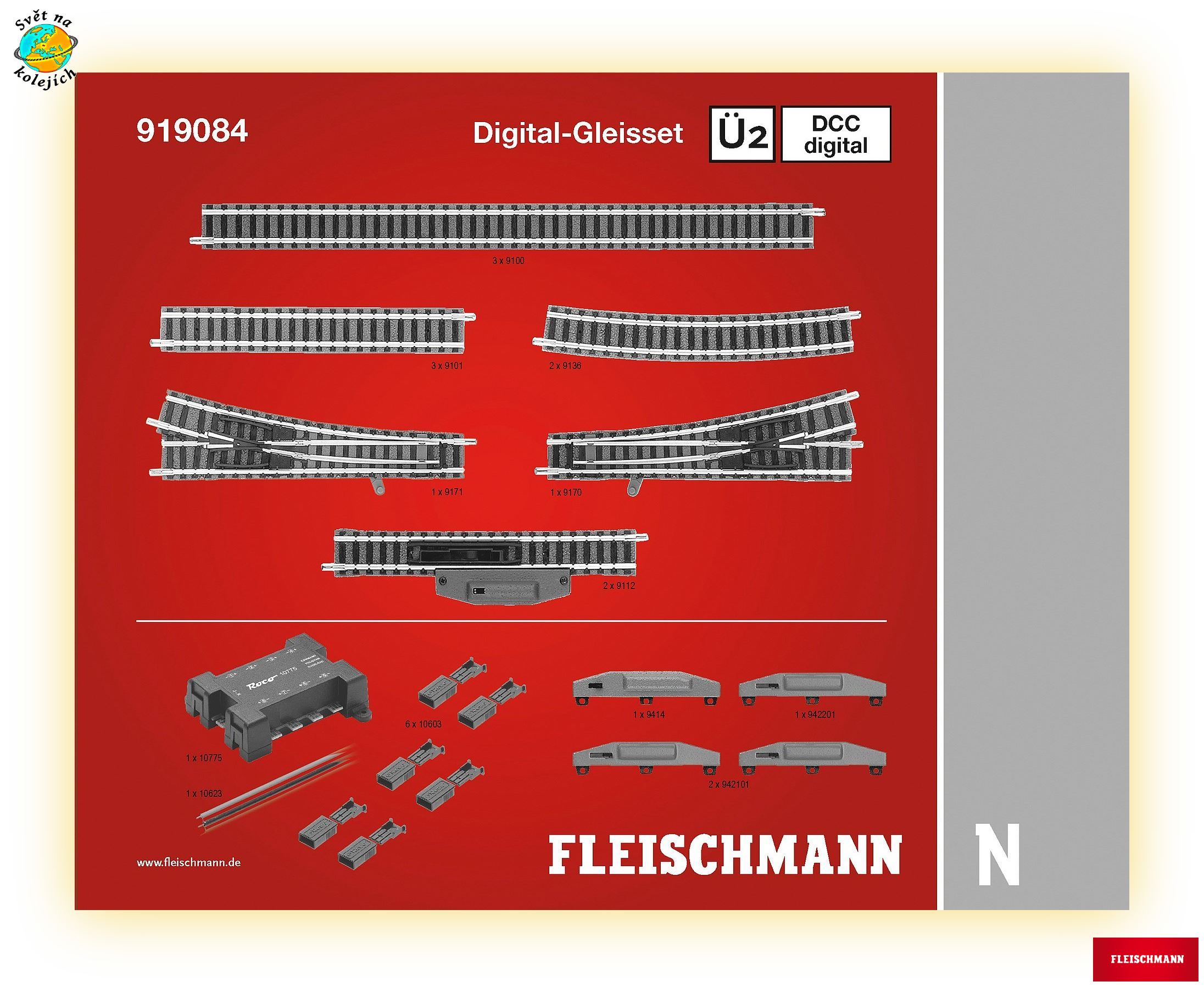 FLEISCHMANN 919084 N -  SET KOLEJÍ Ü2 S DIGITALNÍM OVLÁDÁNÍM, Ü2 DIGITÁL