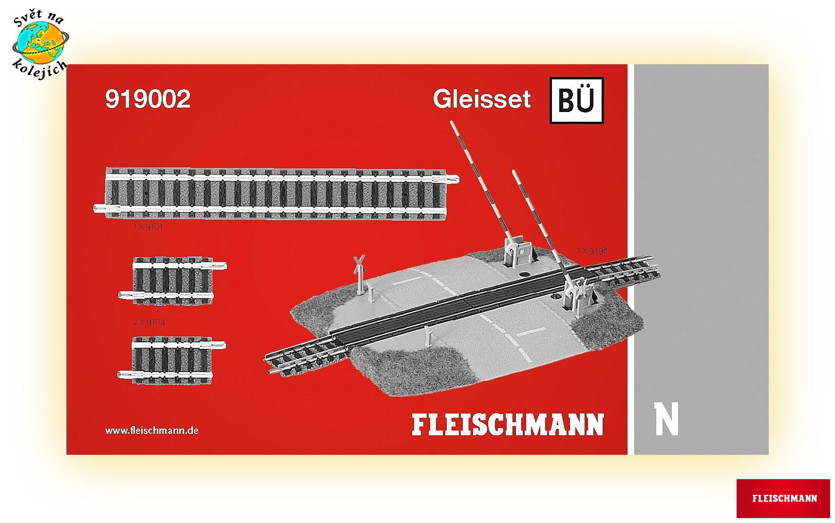 FLEISCHMANN 919002 N -  SET KOLEJÍ FLEISCHMANN S PODLOŽÍM, BÜ