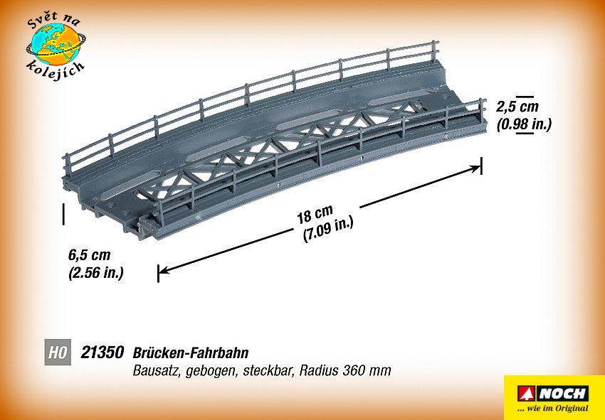 NOCH 21350 HO - MOST OBLOUKOVÝ R 360.