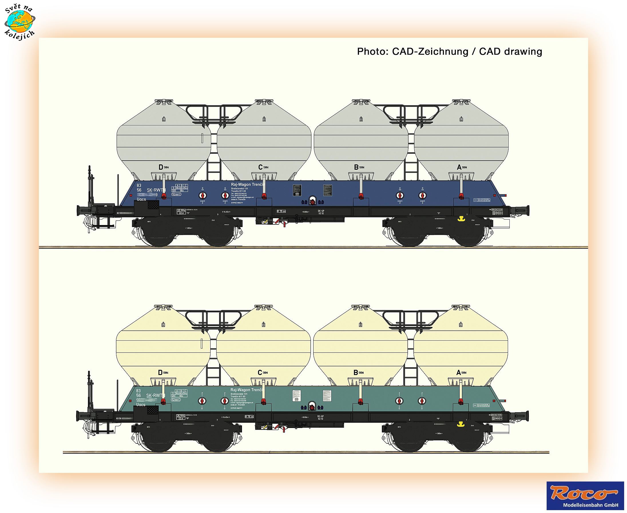 ROCO 77003 HO - SET NÁKLADNÍCH VOZŮ Uacs "RAJKY", ZSSK