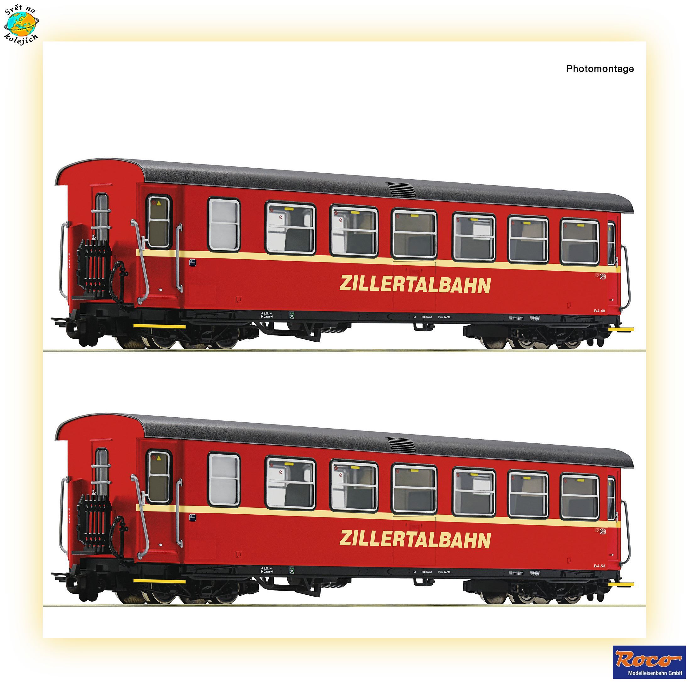 ROCO 34049 HOe - SET DVOU OSOBNÍCH VOZŮ B4 HOe, ZILLERTALBAHN