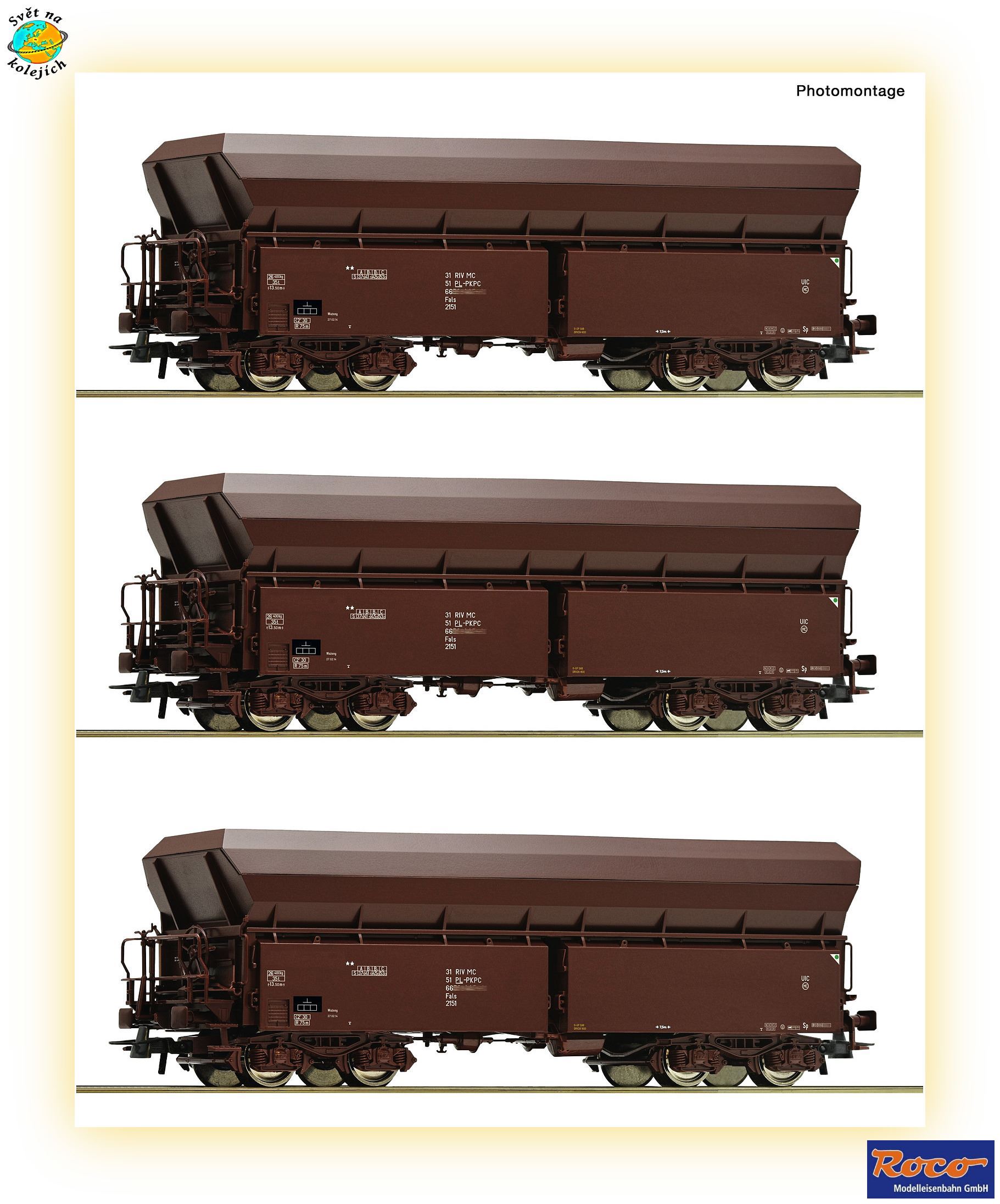 ROCO 77037 HO - SET NÁKLADNÍCH VOZŮ Fals, PKP CARGO