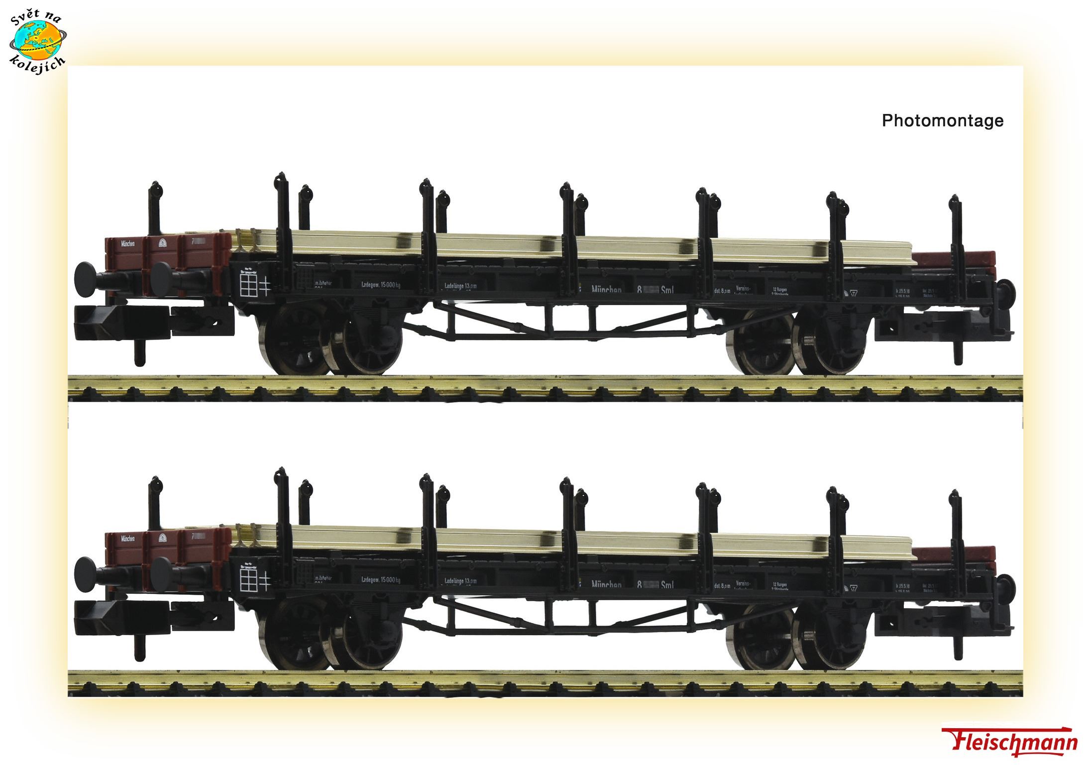 FLEISCHMANN 823607 N - SET PLOŠINOVÝCH VOZŮ S NÁKLADEM typu S, DRG