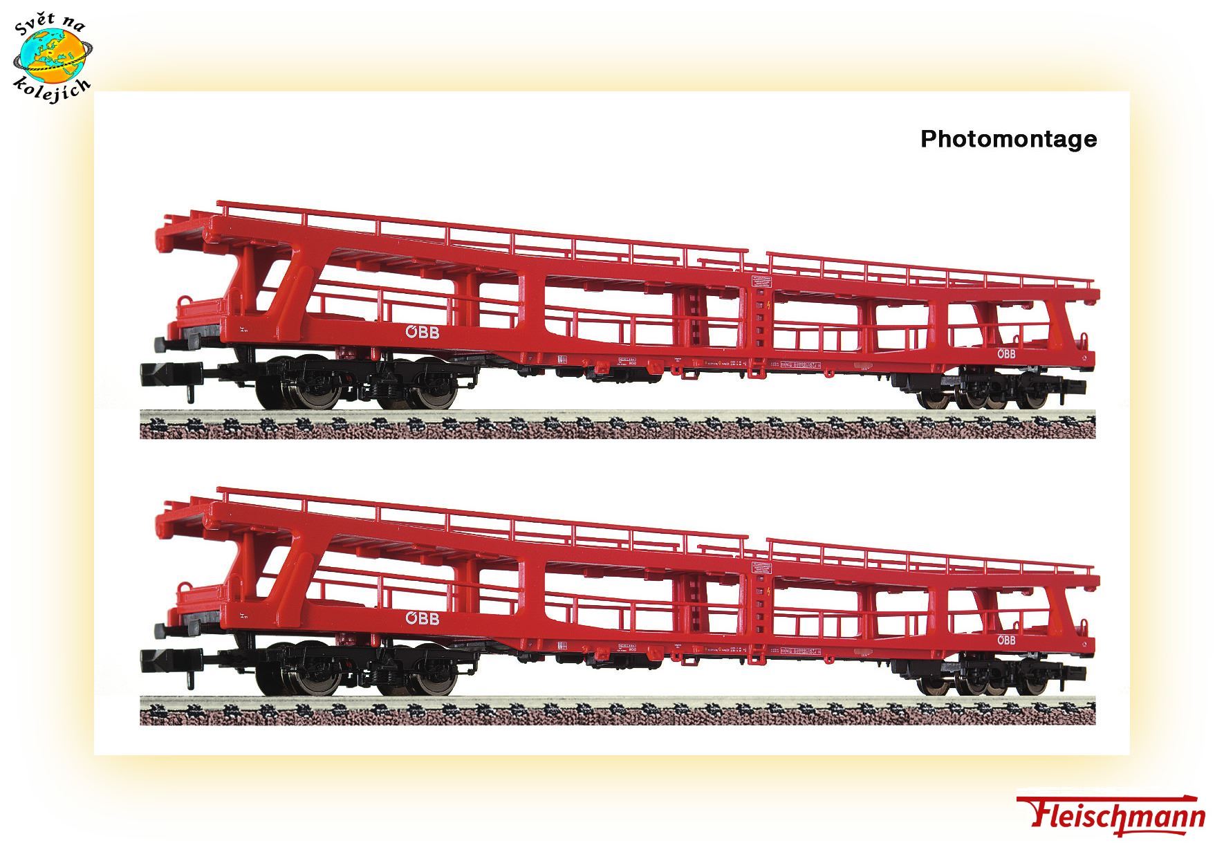 FLEISCHMANN 829502 N - SET VOZŮ NA PŘEPRAVU AUT typu DDm, ÖBB