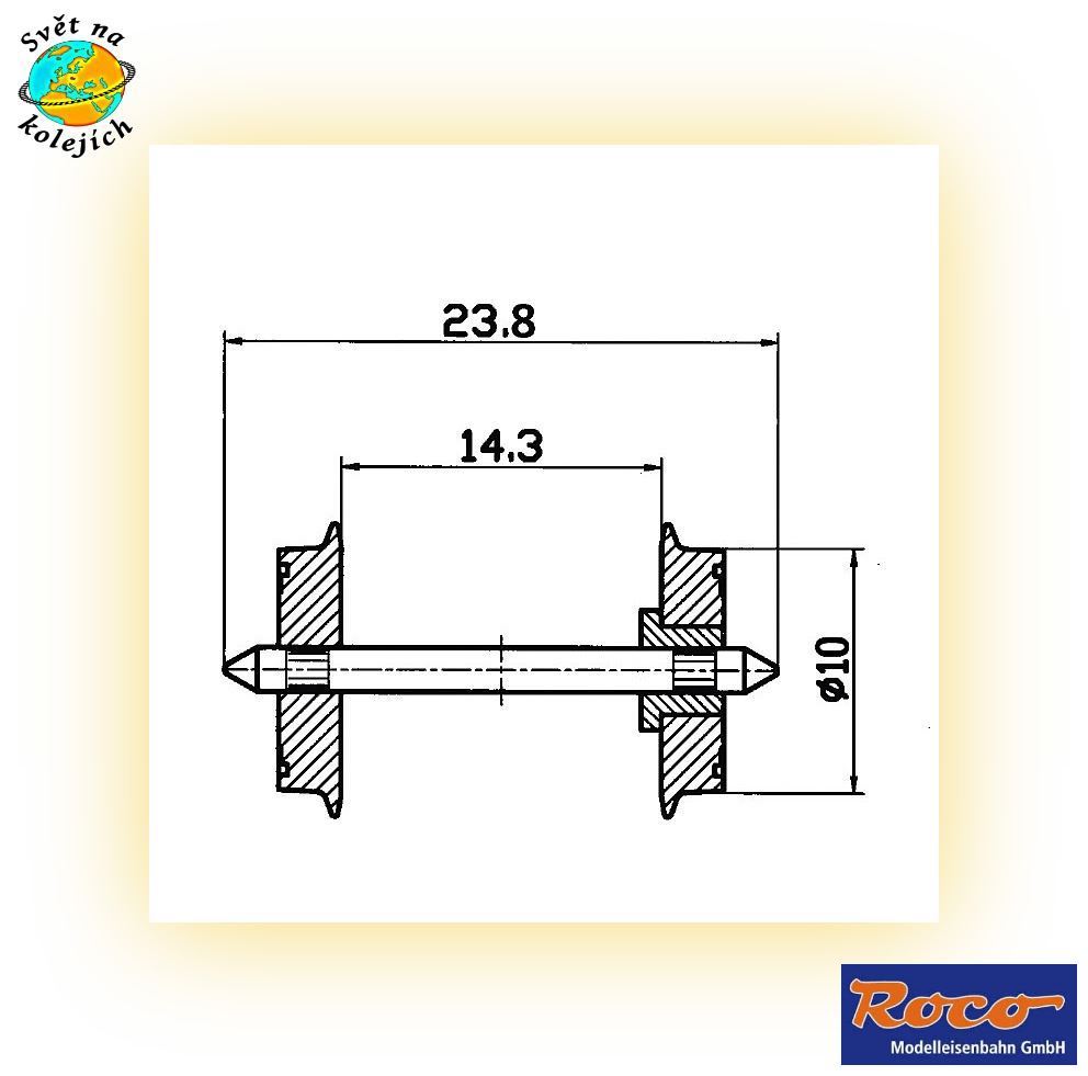 ROCO 40180 HO - DVOJKOLÍ  Ø10 mm