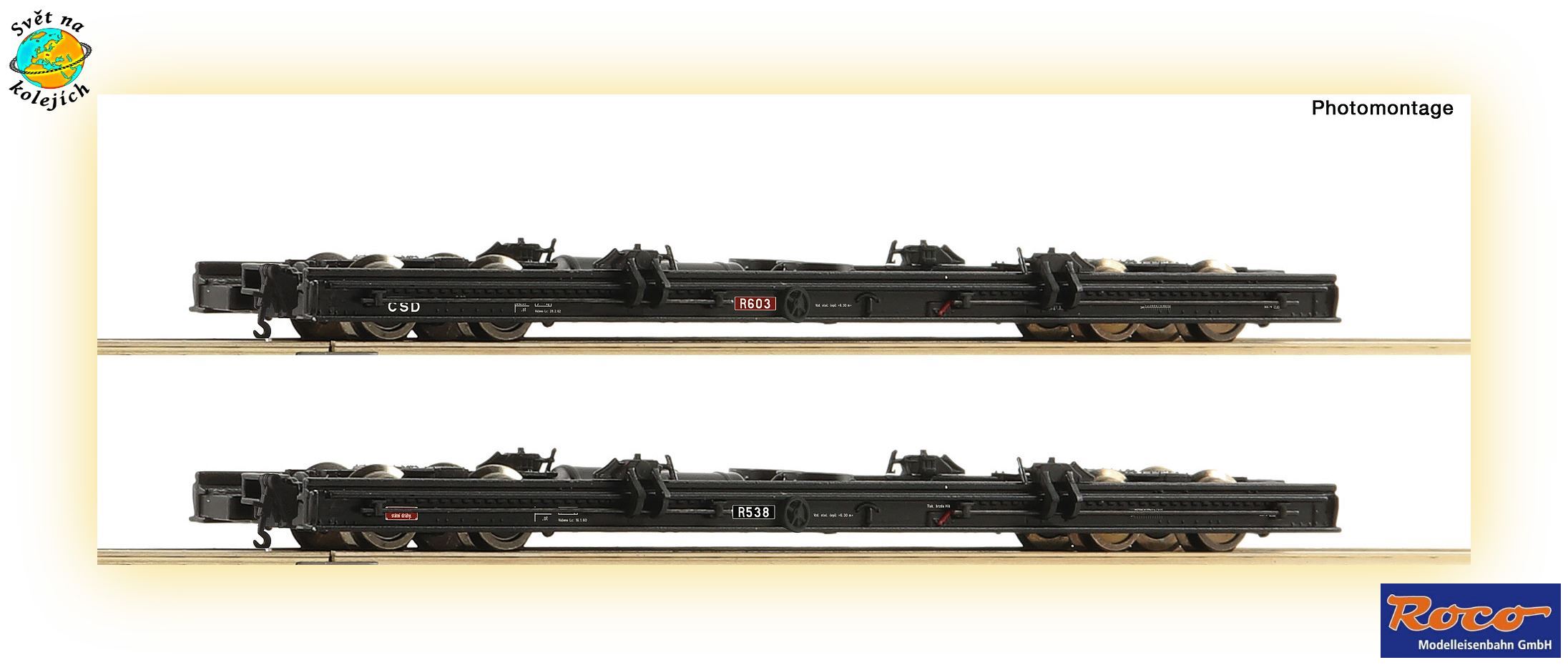 ROCO 34068 HOe - SET NÁKLADNÍCH VOZŮ "ROLLWAGEN", ČSD