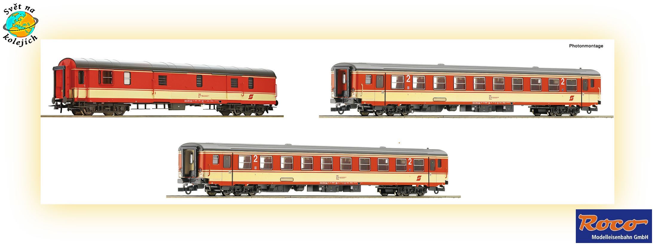 ROCO 74052 HO - TŘÍDÍLNÝ SET "2" VOZY E 712, ÖBB