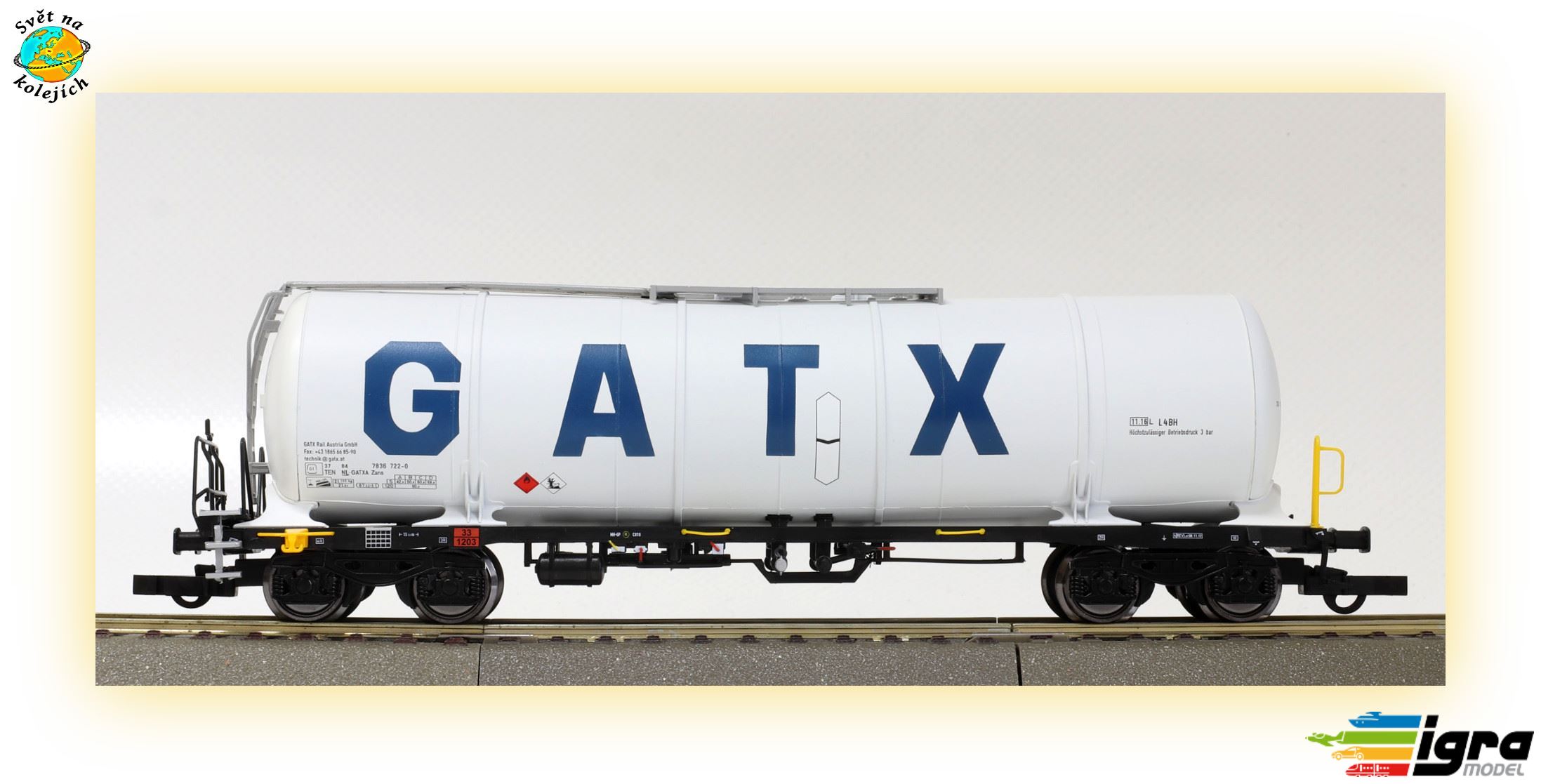 IGRA 96210029 HO - CISTERNOVÝ VŮZ Zacns, GATX