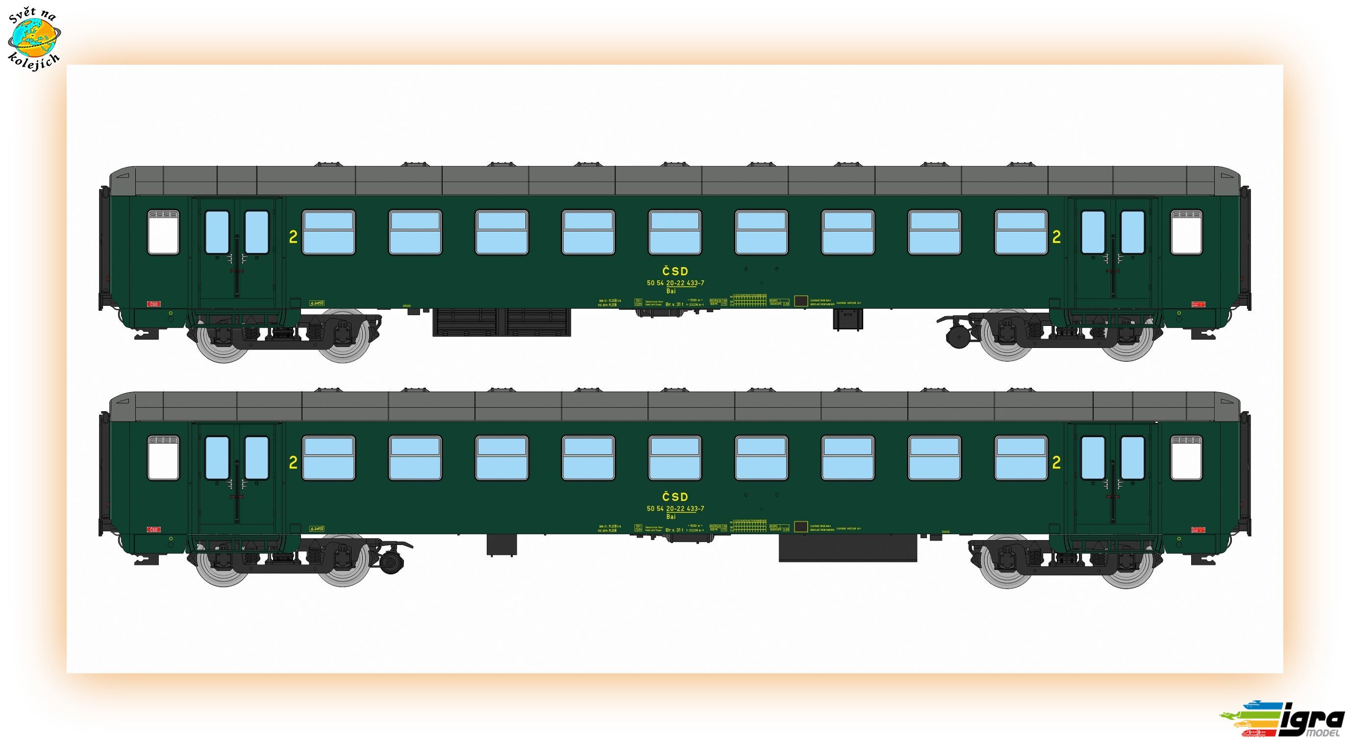 IGRA 97000031 TT - OSOBNÍ VŮZ Bai "PLZEŇ 2", ČSD