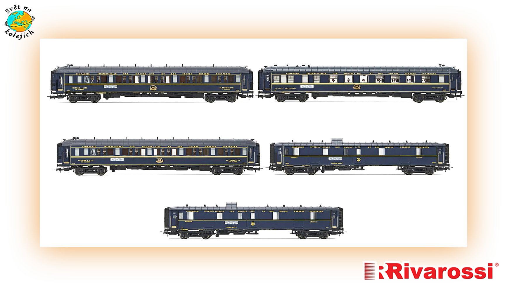 RIVAROSSI HR 4384 HO - SET SALONNÍCH VOZŮ "Orient-Express", C.I.W.L.