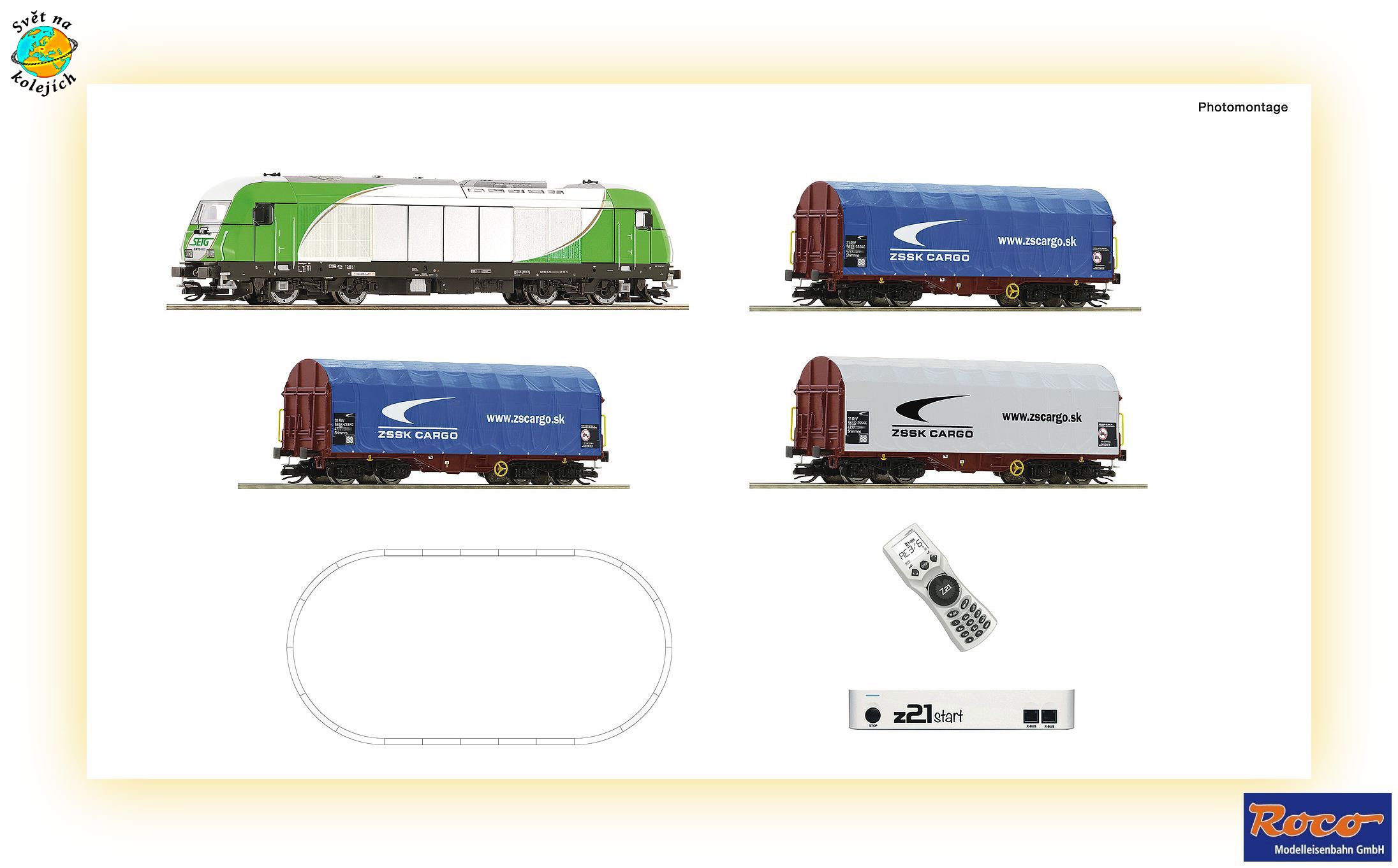 ROCO 5190001 TT - DIGITÁLNÍ START SET NÁKLADNÍ VLAK S LOK. ER 20