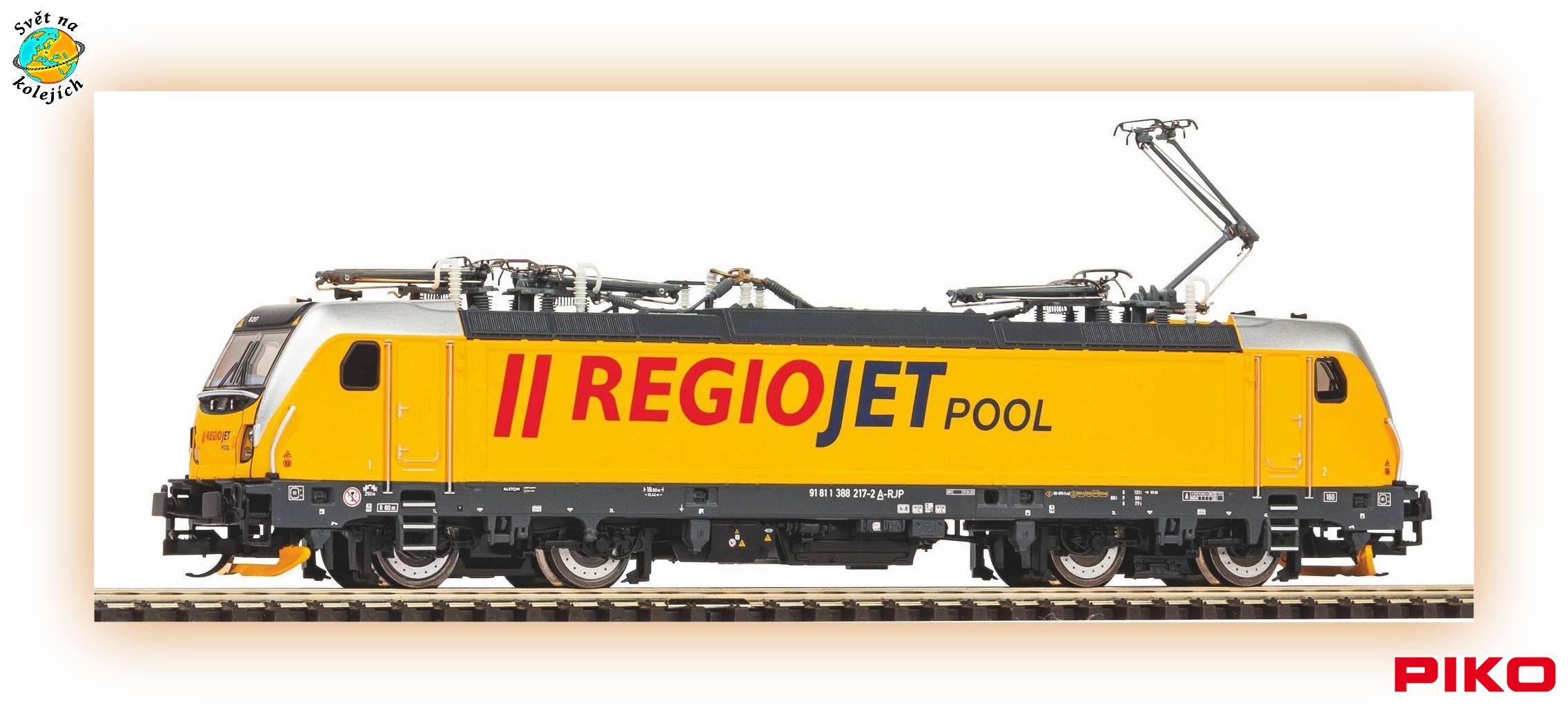 PIKO 47805 TT - ELEKTRICKÁ LOK. 388 "TRAXX", REGIOJET DIGITÁL+ZVUK