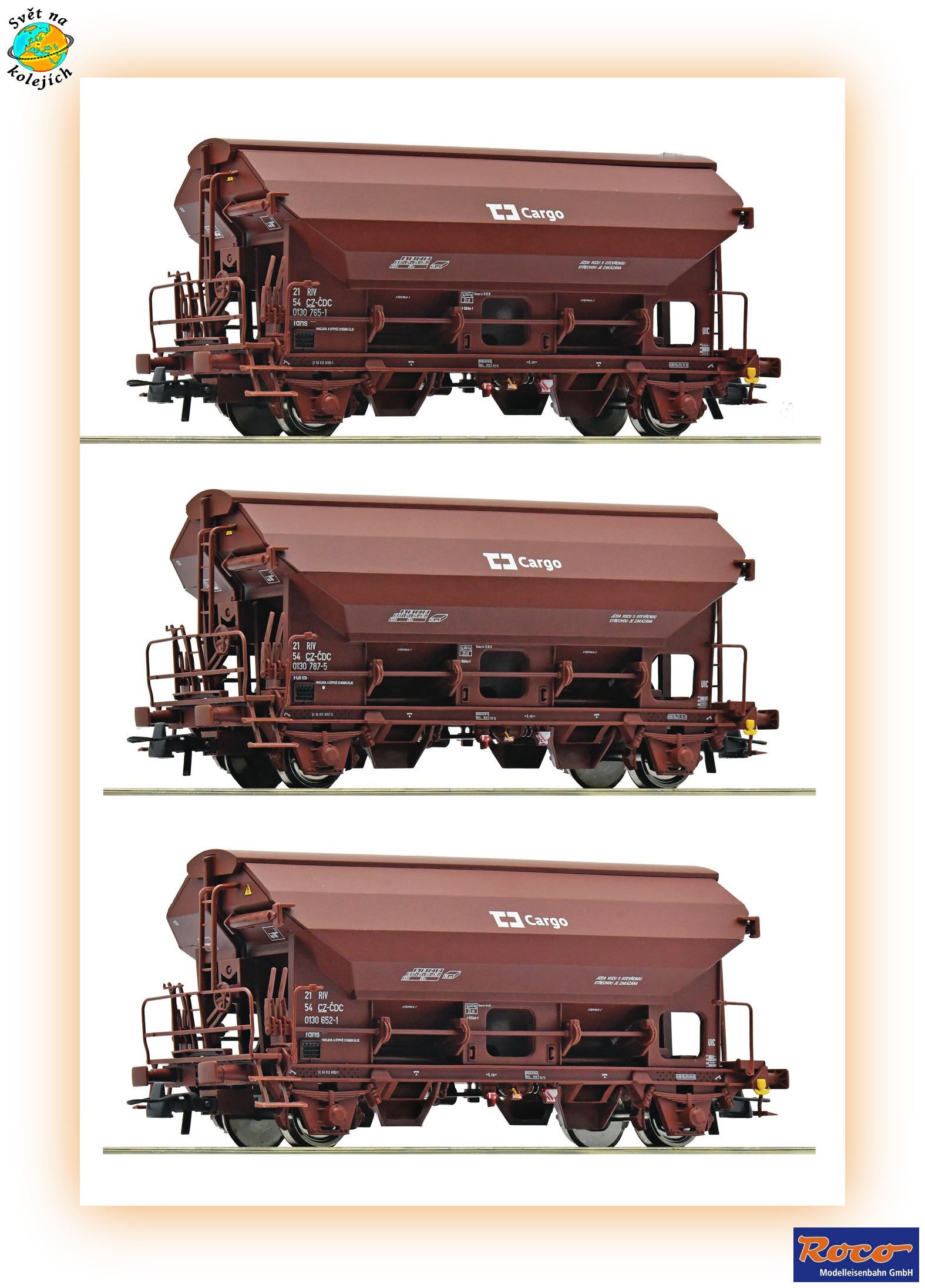 ROCO 6600078 HO - SET NÁKLADNÍCH VOZŮ Tdns, ČD CARGO