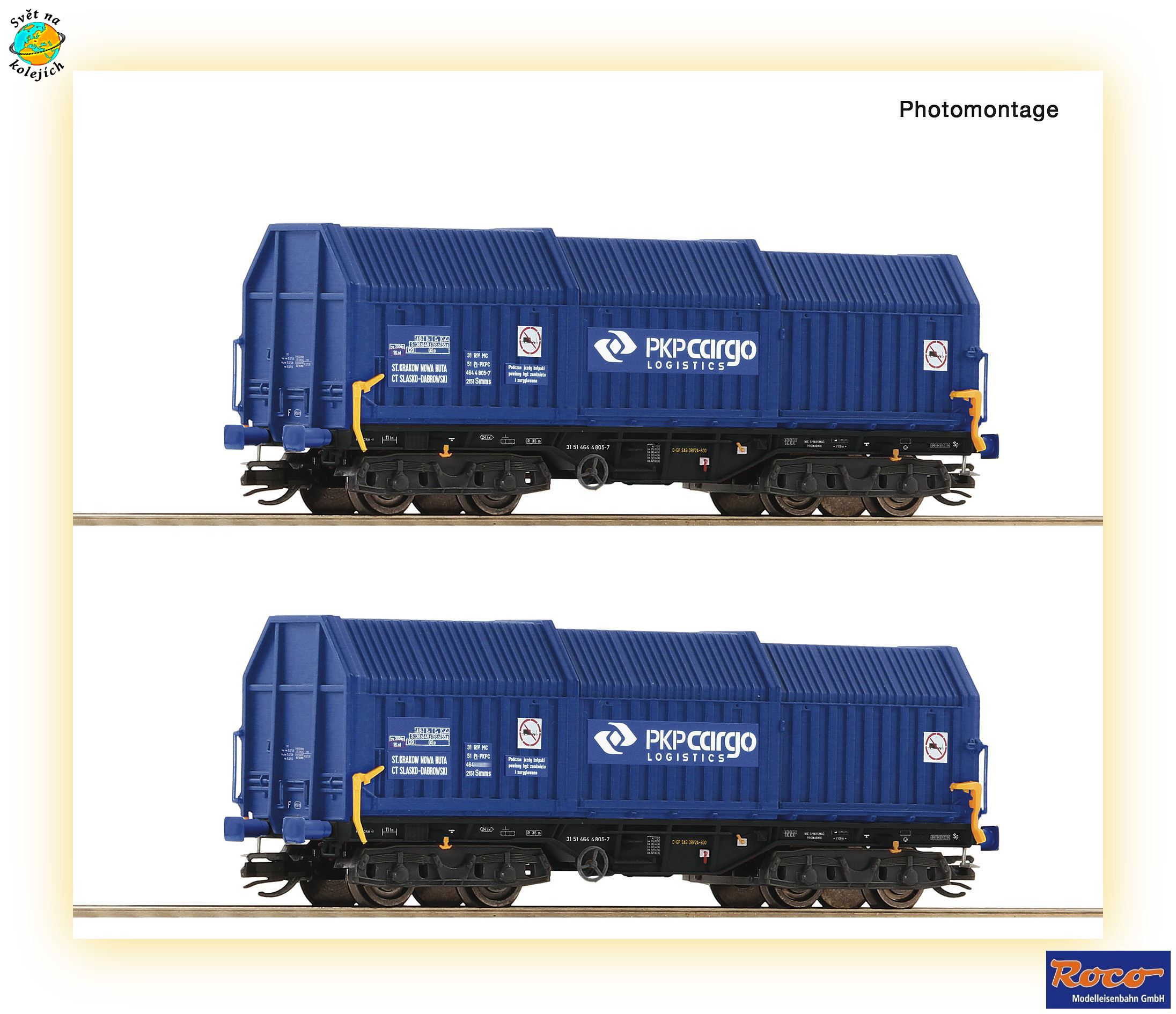 ROCO 6680008 TT - SET NÁKLADNÍCH VOZŮ Shimmns, PKP Cargo