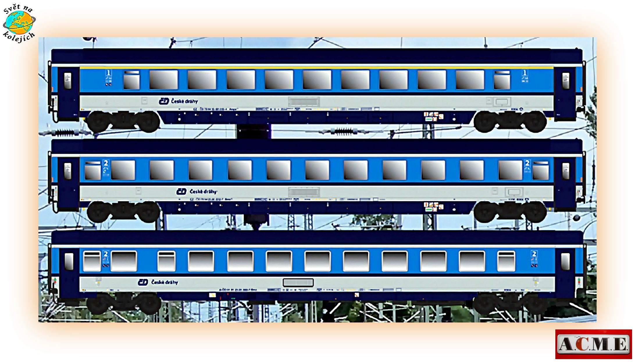 ACME 55317 HO - SET RYCHLÍKOVÝCH VOZŮ 378/379 SET 1 "BERLINER",ČD 