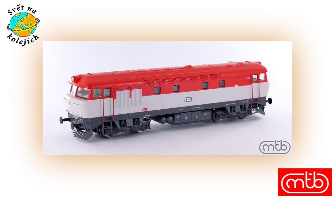 MTB ČSD T478 1001 H0 - DIESELOVÁ LOK. "BERTA" OVĚŘOVACÍ SERIE, ČSD