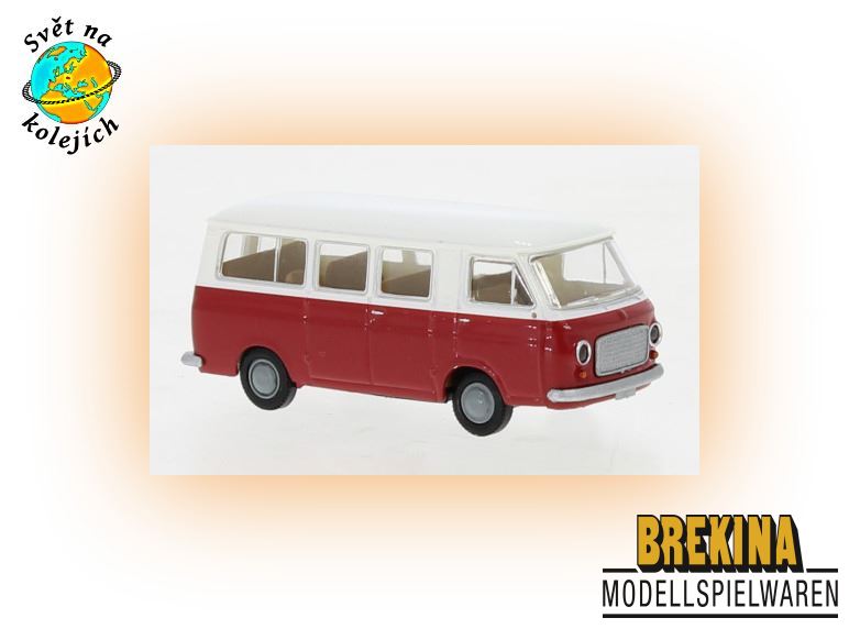 BREKINA 34416 HO - FIAT 238 BUS 1966, ČERVENO/BÍLÁ