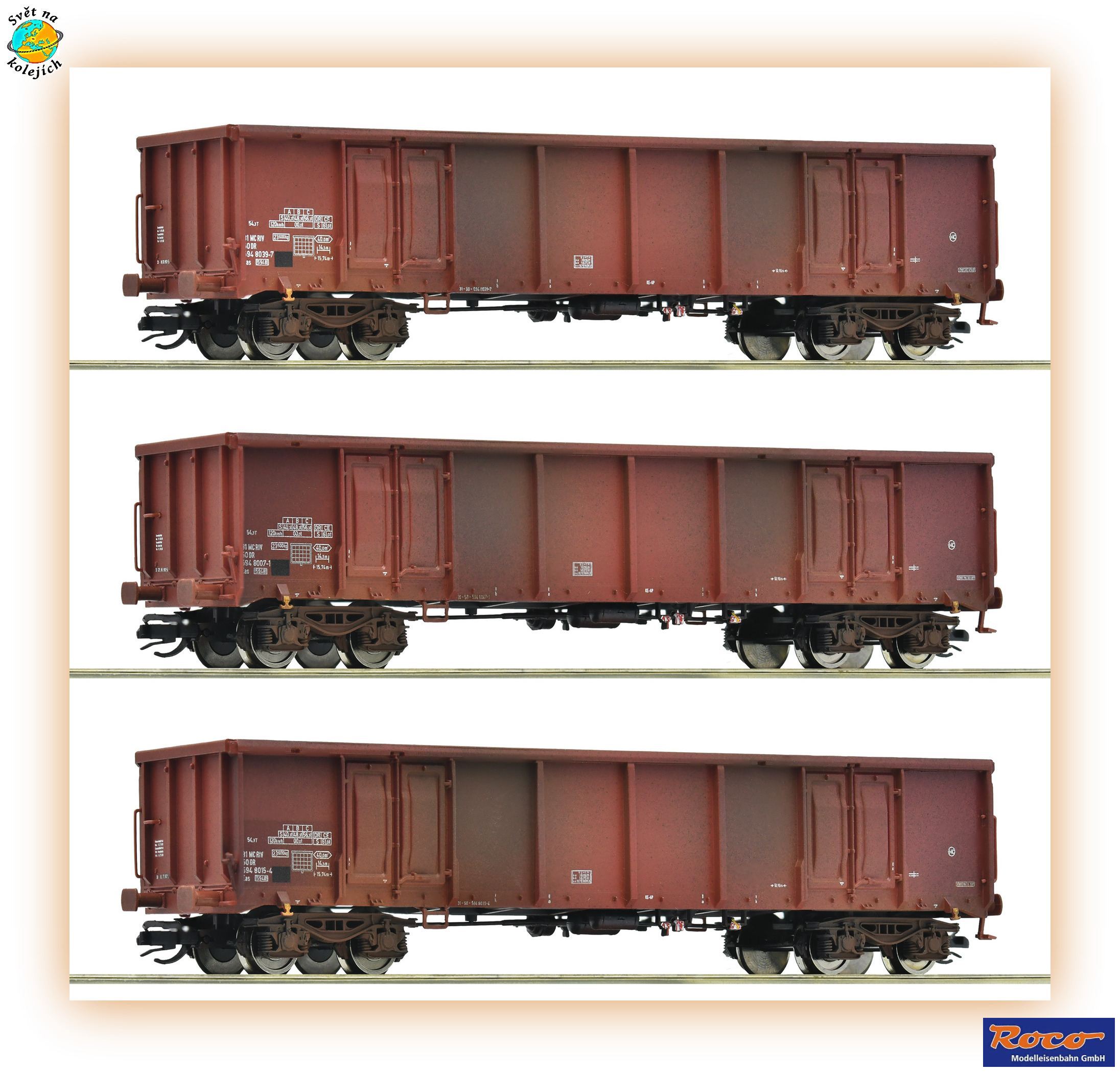 ROCO 6680017 TT - SET TŘÍ NÁKLADNÍCH VOZŮ Eas, DR