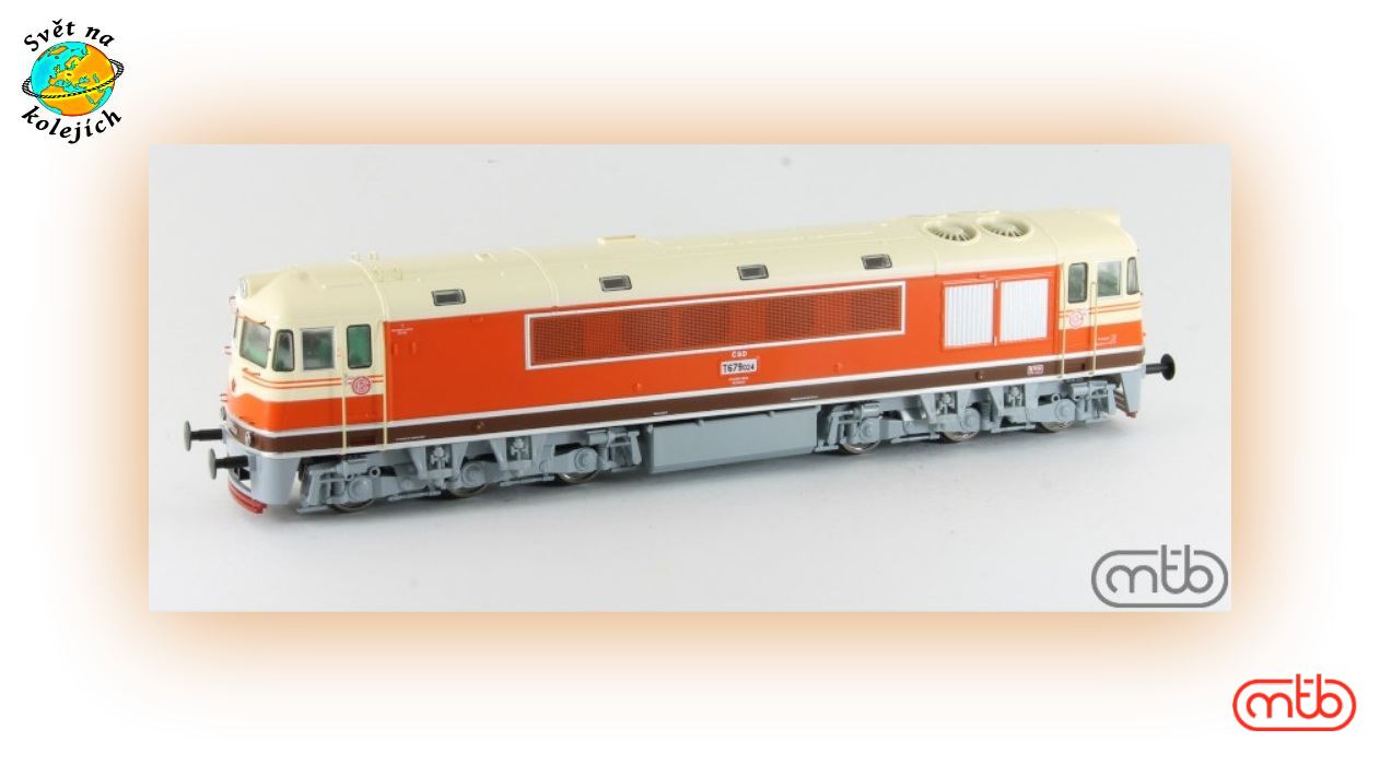 MTB T679 024 H0 - DIESEL. LOK. T679 0024 "POMERANČ", ČSD 