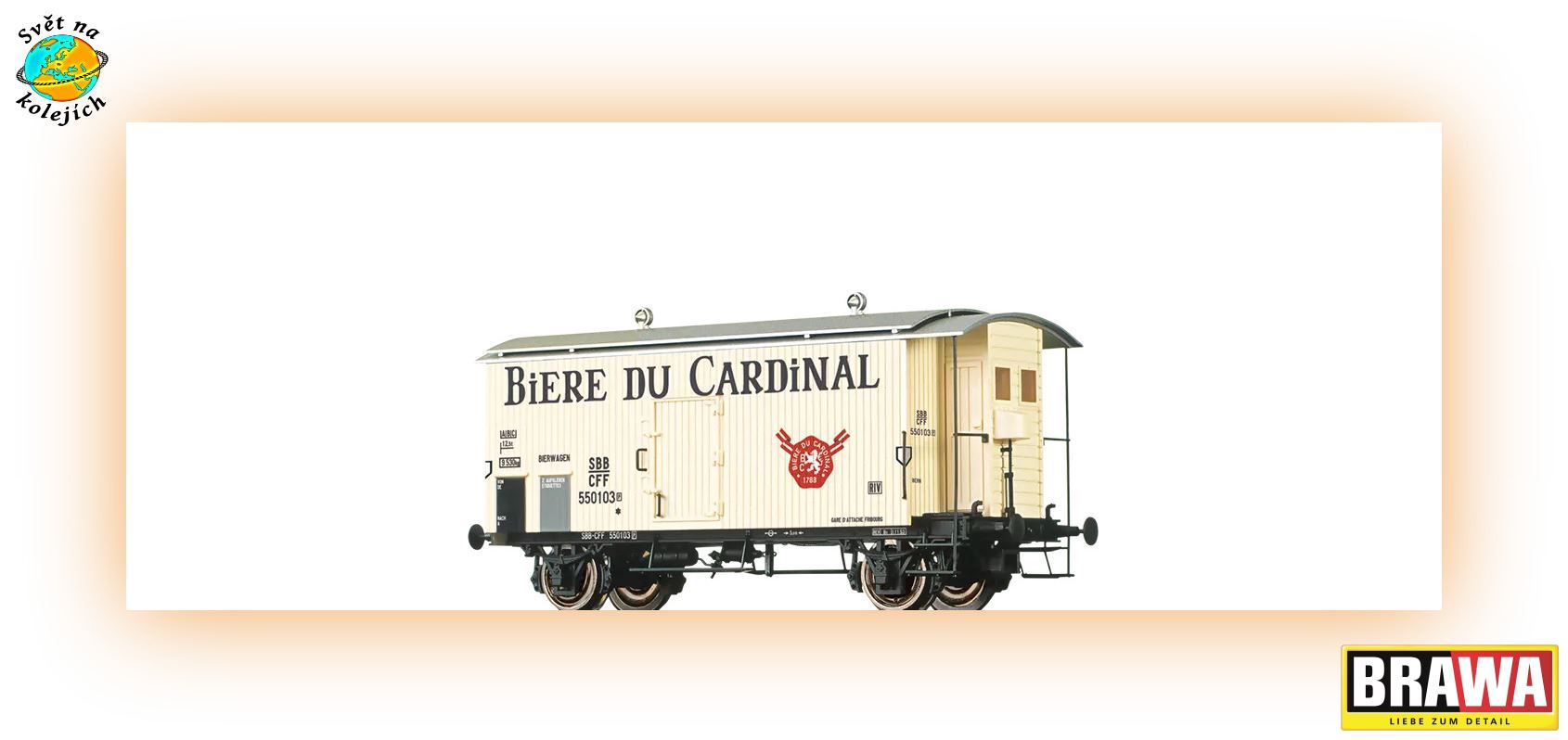 BRAWA 47883 H0 - NÁKLADNÍ VŮZ K2 "Biere du Cardinal", SBB