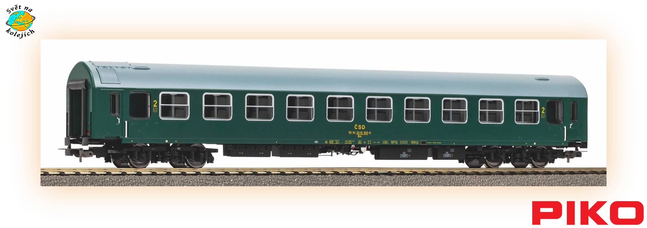 PIKO 58568 H0 - RYCHLÍKOVÝ VŮZ Bm 2.tř. TYP Y, ČSD