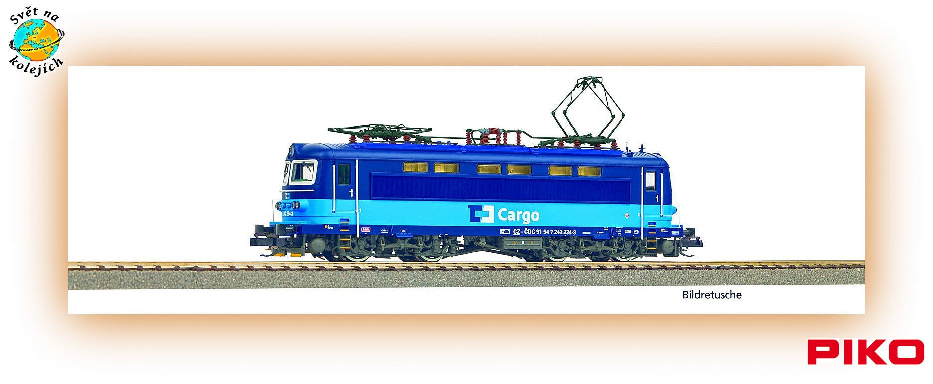 PIKO 47482 TT - ELEKTRICKÁ LOK. 242 "PLECHÁČ" , ČD CARGO