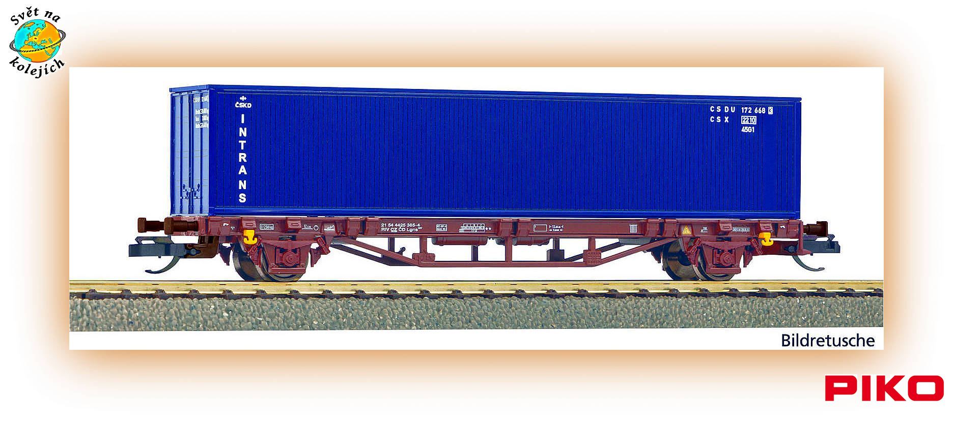 PIKO 47728 TT - KONTEJNEROVÝ VŮZ, ČD