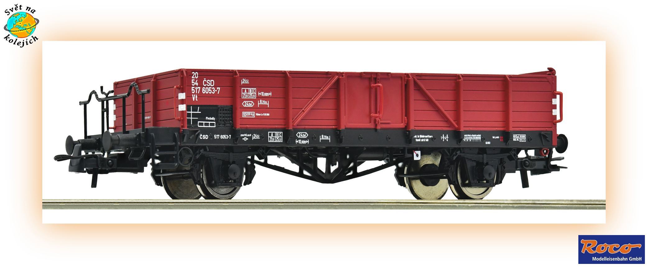 ROCO 6600118 H0 - NÁKLADNÍ VŮZ typu Vt, ČSD
