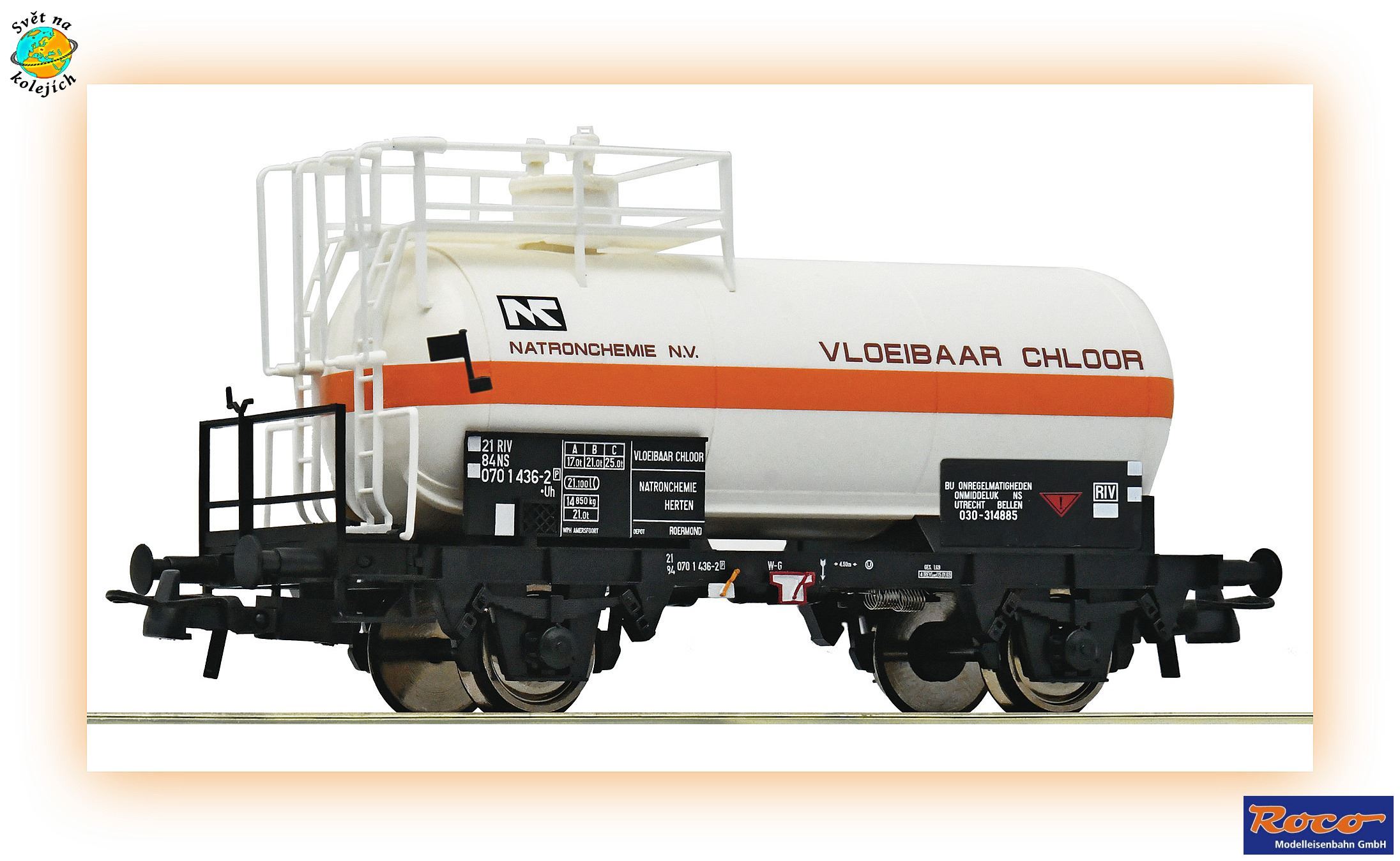ROCO 6600094 H0 - KOTLOVÝ VŮZ typ Uh "Natronchemie“, NS