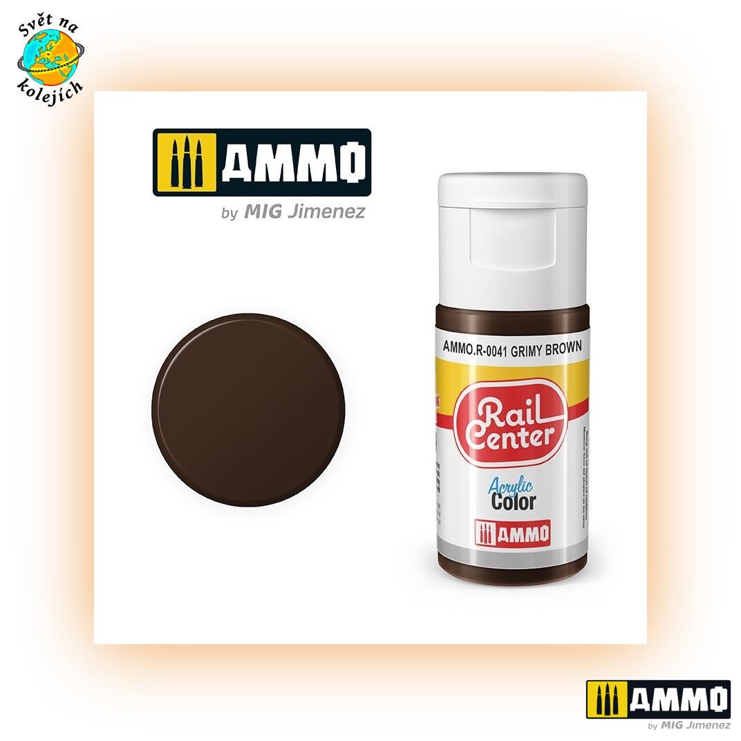 AMMO AMMO.R-0041 - RAIL CENTER, BARVA "GRIMY" HNĚDÁ, 20ml