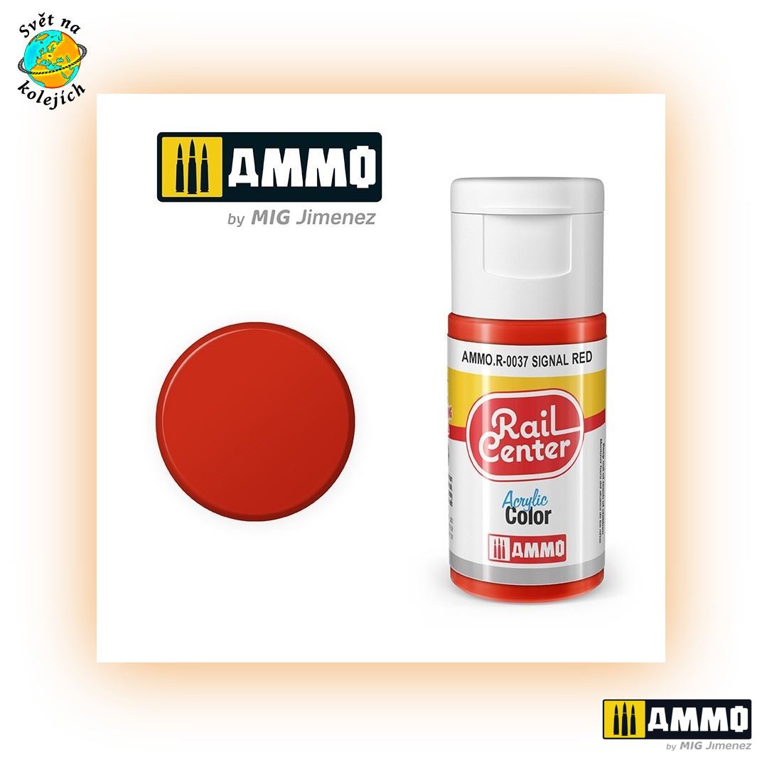AMMO AMMO.R-0037 - RAIL CENTER, BARVA "SIGNAL" ČERVENÁ, 20ml