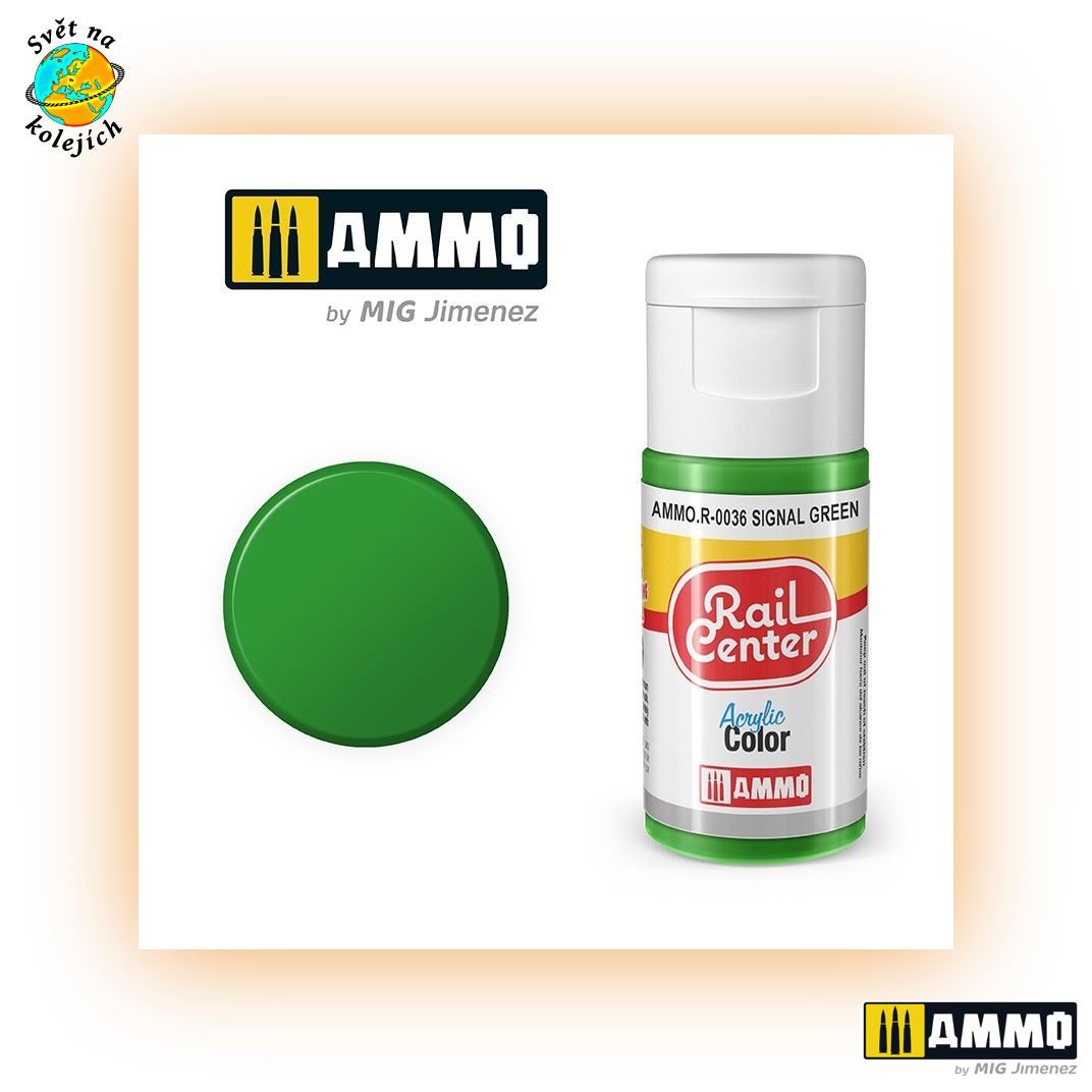 AMMO AMMO.R-0036 - RAIL CENTER, BARVA "SIGNAL" ZELENÁ, 20ml