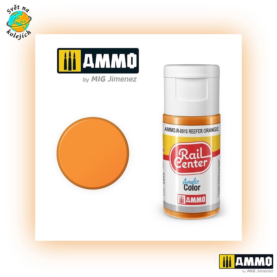 AMMO AMMO.R-0010 - RAIL CENTER, BARVA ORANŽOVÁ, 20ml