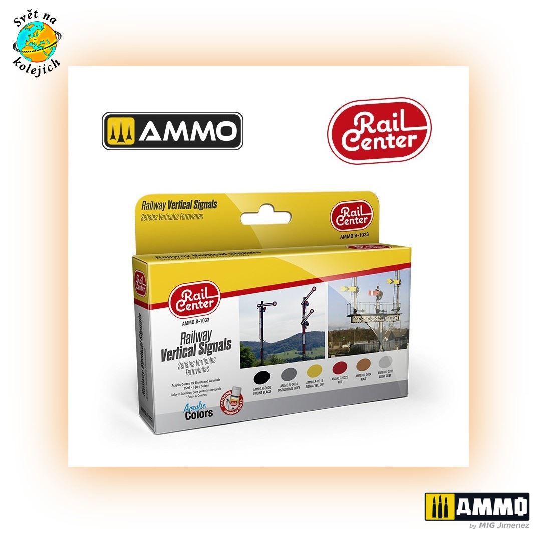 AMMO AMMO.R-1033 - RAIL CENTER, SET BAREV NA ŽELEZNIČNÍ ZNAČENÍ