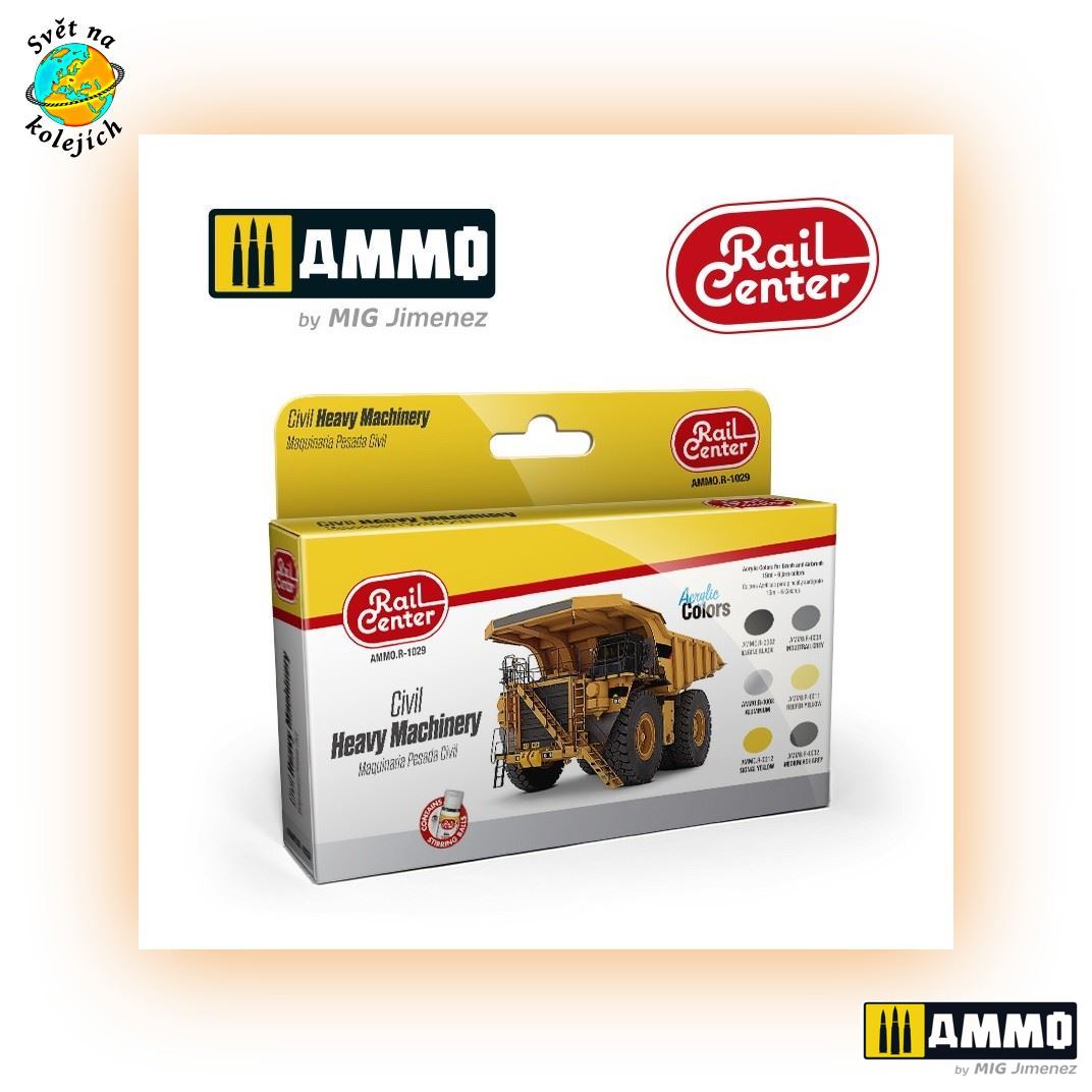 AMMO AMMO.R-1029 - RAIL CENTER, SET BAREV NA PRŮMYSLOVÉ TĚŽKÉ STROJE