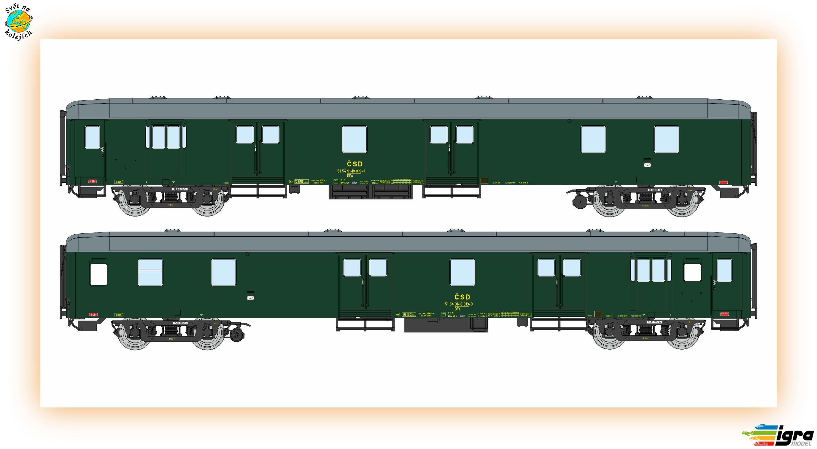 IGRA 97210018 H0 - SLUŽEBNÍ VŮZ DFa BRNO, ČSD