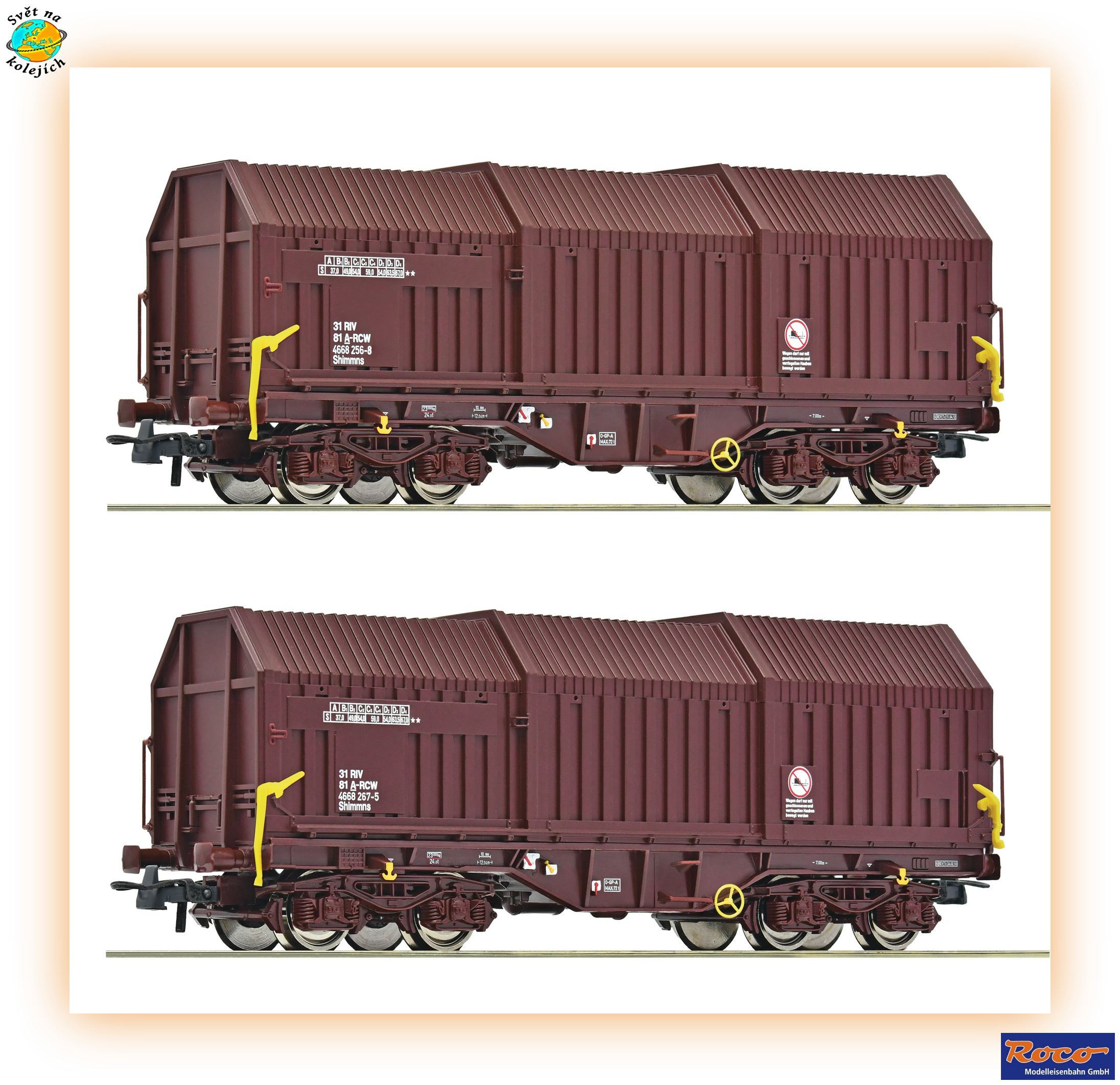 ROCO 6600132 H0 - SET NÁKLADNÍCH VOZŮ Shimmns, ÖBB