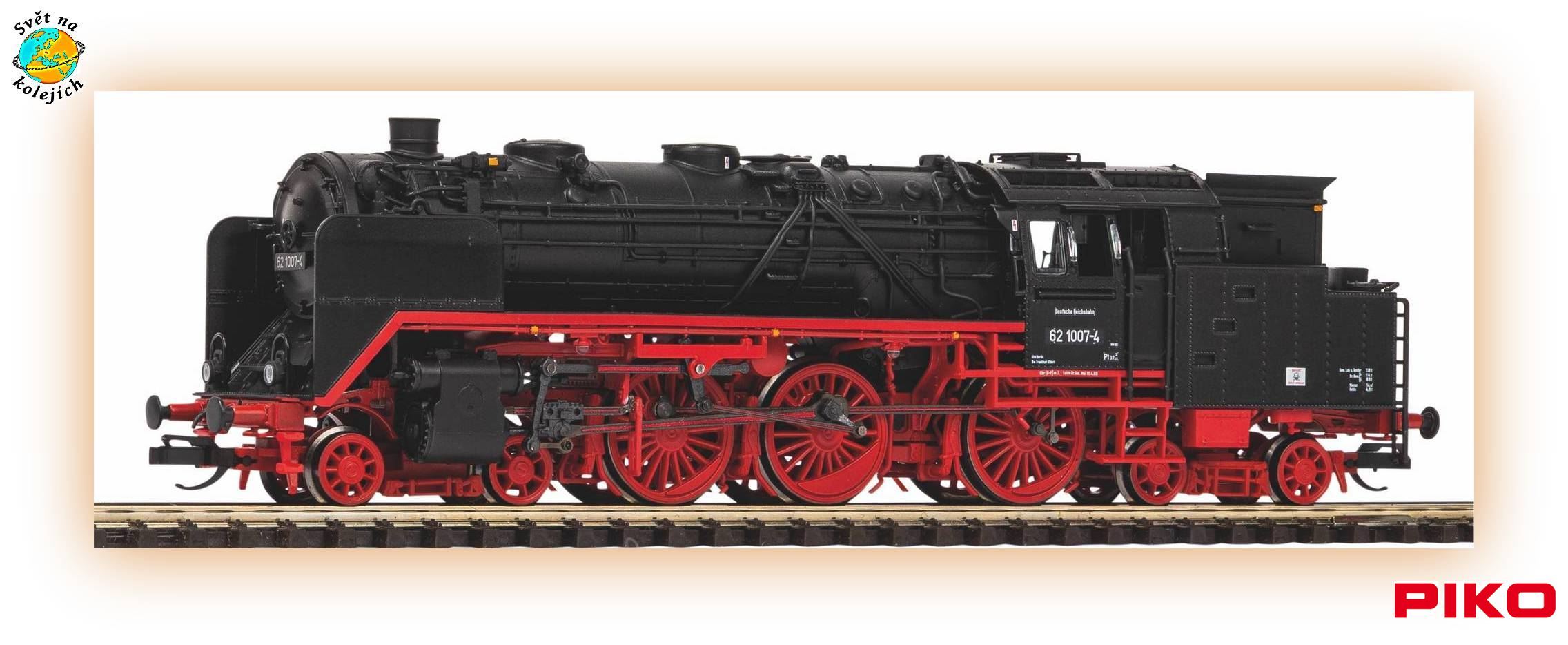 PIKO 47143 TT - PARNÍ LOKOMOTIVA BR 62, DR DIGITÁL ZVUK