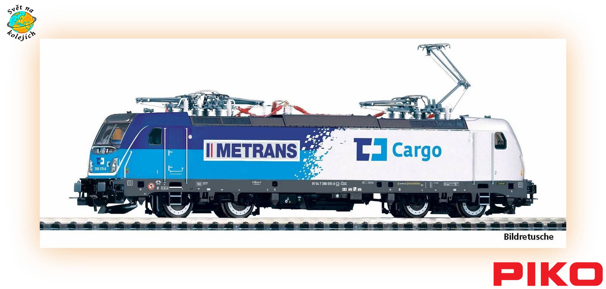 PIKO 21720 H0 - ELEKTRICKÁ LOK. 388 "METRANS", ČD DIGITÁL ZVUK 