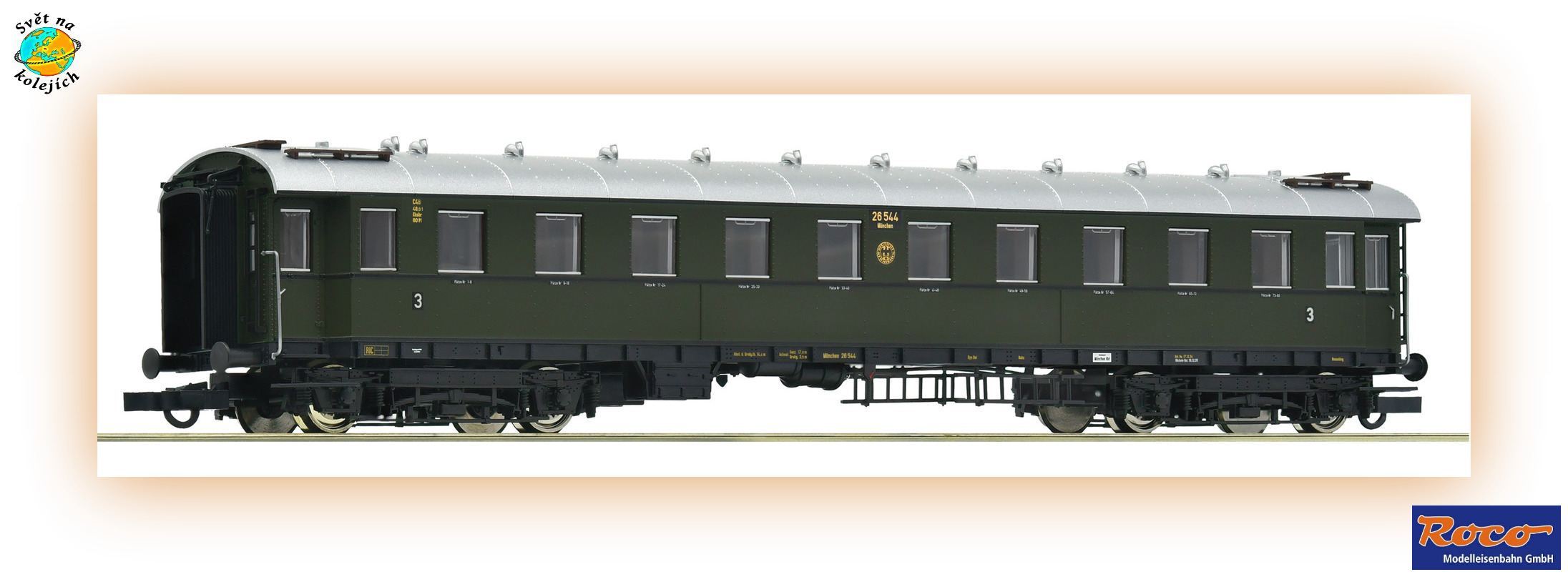 ROCO 6200139 H0 - RYCHLÍKOVÝ VŮZ 3. třídy, typ C4ü-28, DRG