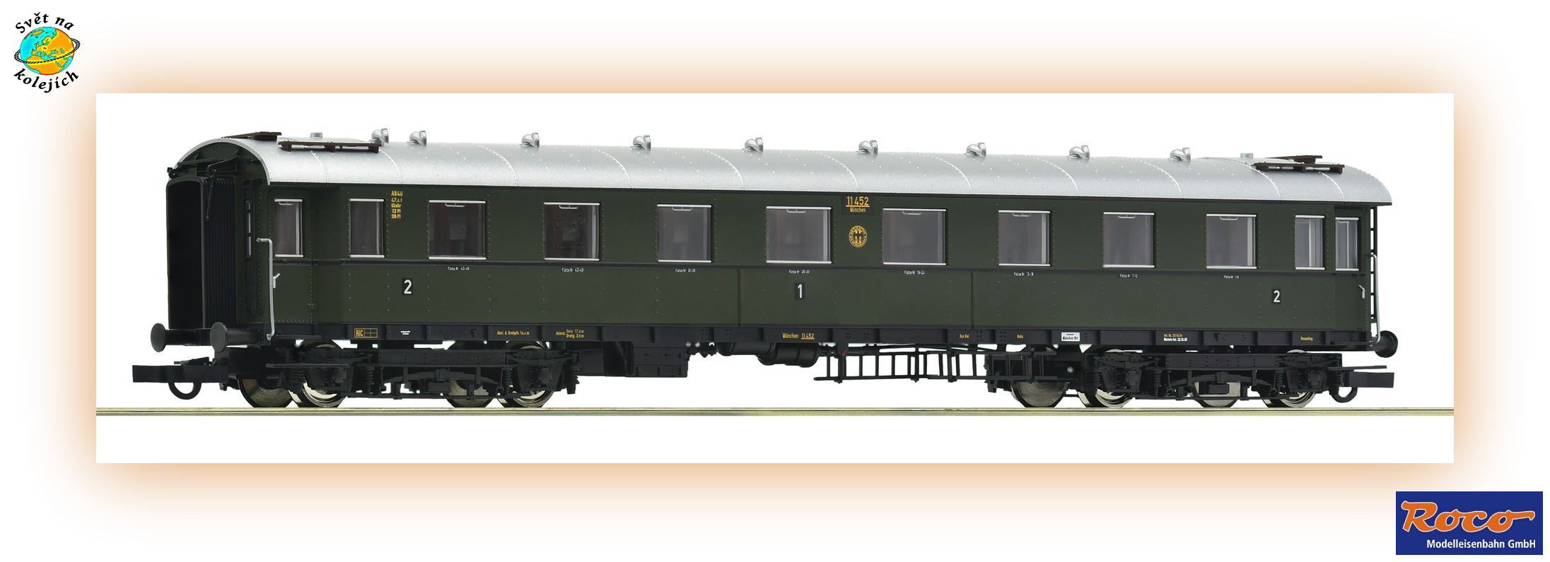 ROCO 6200136 H0 - RYCHLÍKOVÝ VŮZ  1./2. třídy typu AB4ü-28 , DRG