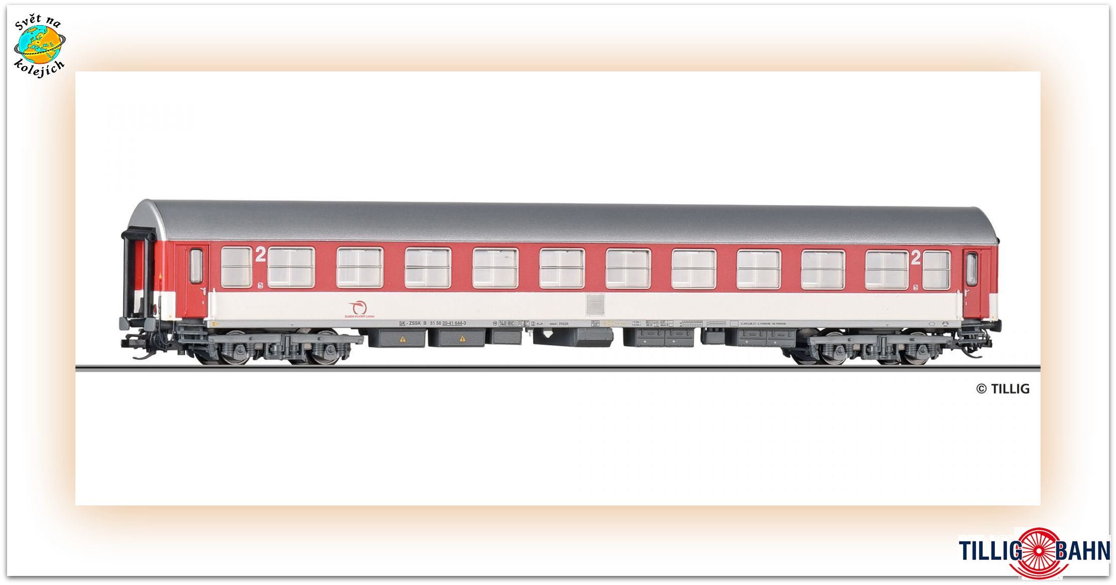 TILLIG 16415 TT - RYCHLÍKOVÝ VŮZ 2. tř. Typ Y/B70, ZSSK